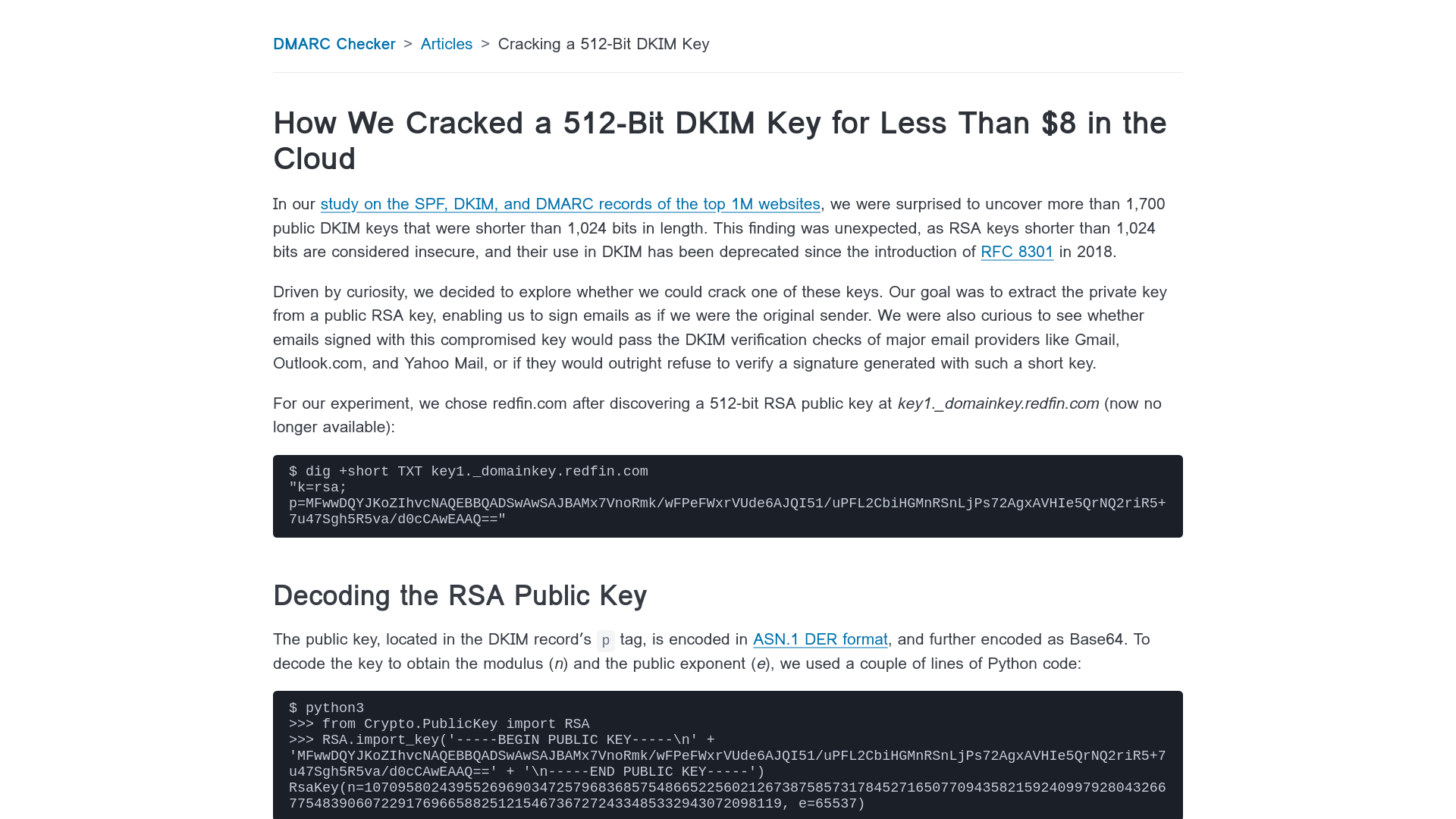 How We Cracked a 512-Bit DKIM Key for Less Than $8 in the Cloud