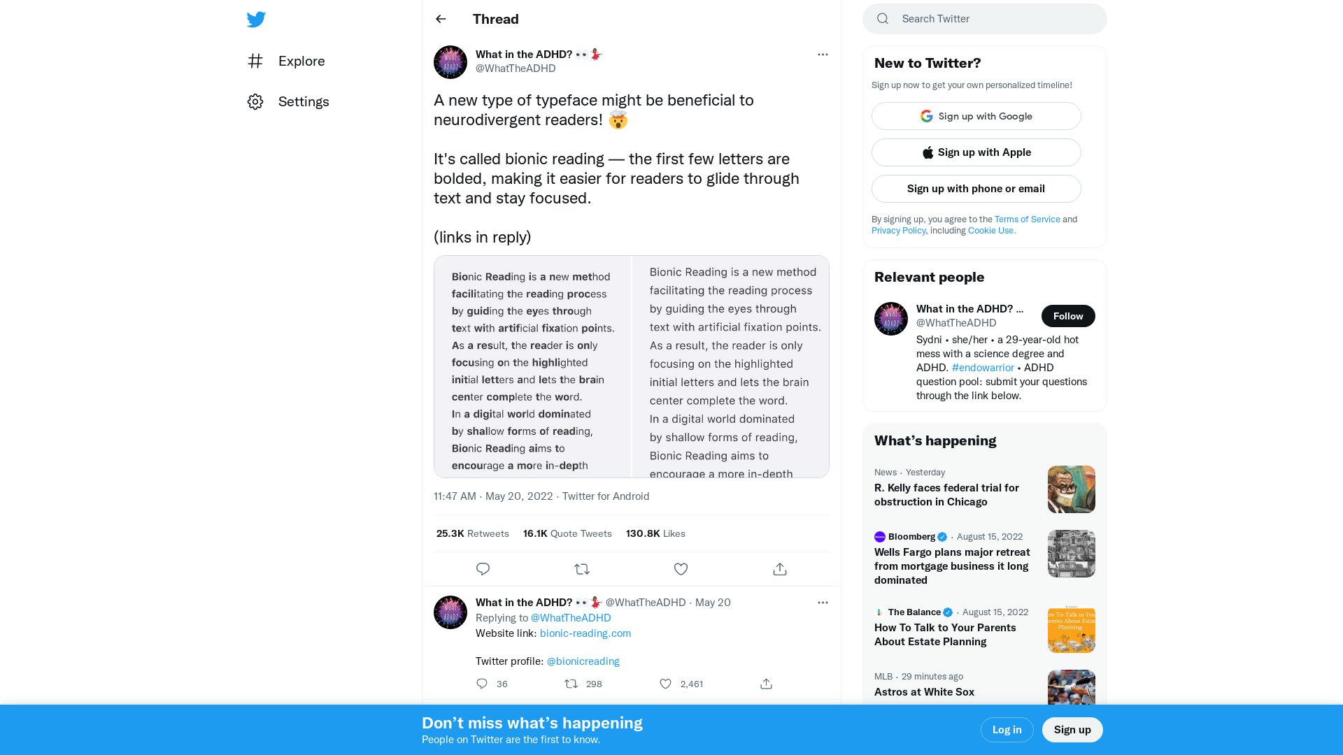 What in the ADHD? 👀💃🏾 on Twitter: "A new type of typeface might be beneficial to neurodivergent readers! 🤯 It's called bionic reading — the first few letters are bolded, making it easier for readers to glide through text and stay focused. (links in reply) https://t.co/ssescp8smN" / Twitter