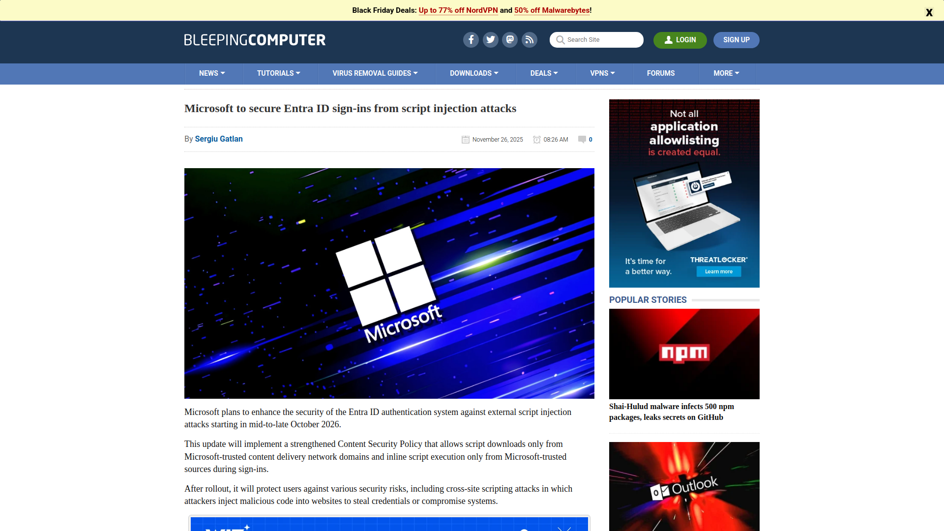 Microsoft to secure Entra ID sign-ins from script injection attacks