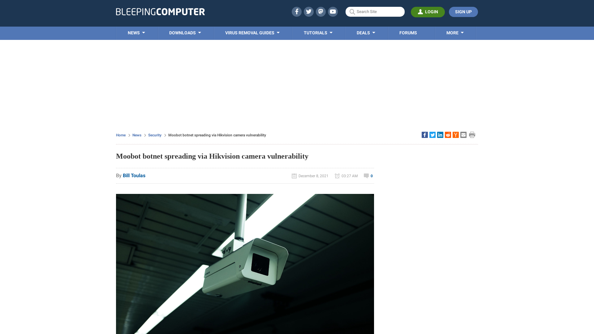 Moobot botnet spreading via Hikvision camera vulnerability