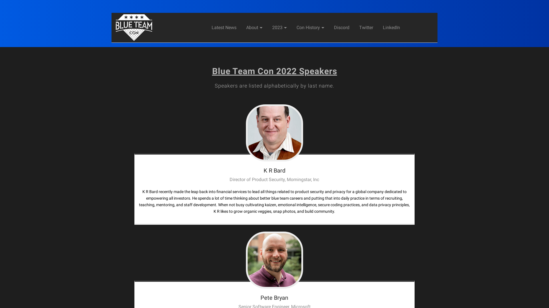 BTC 2022 Speaker Bios - Blue Team Con