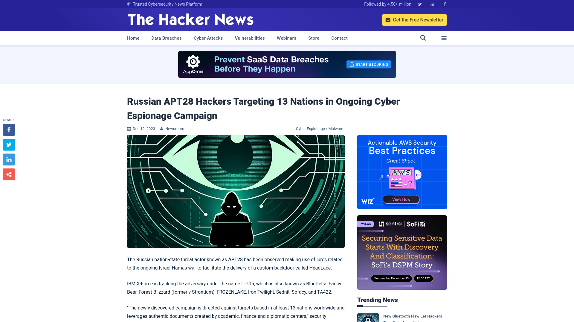 Russian APT28 Hackers Targeting 13 Nations in Ongoing Cyber Espionage Campaign