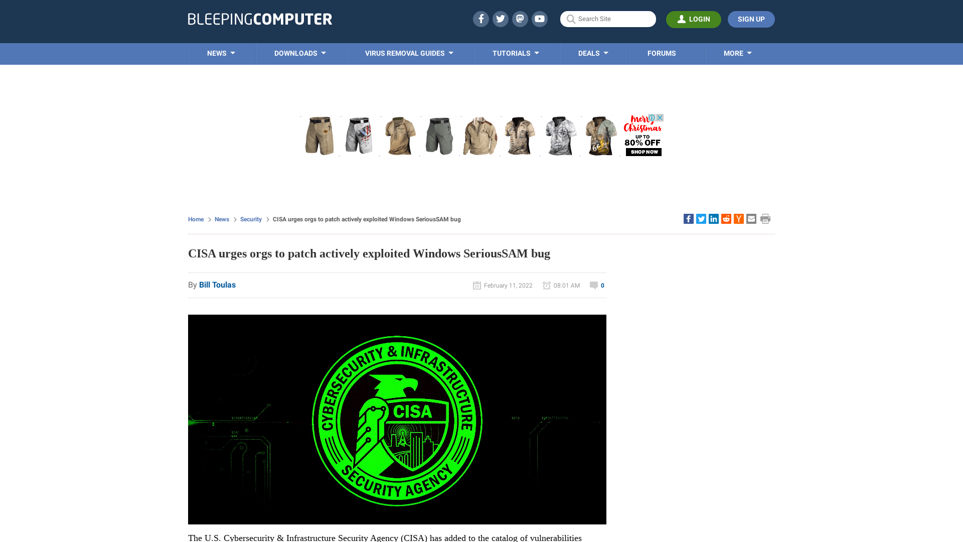 CISA urges orgs to patch actively exploited Windows SeriousSAM bug