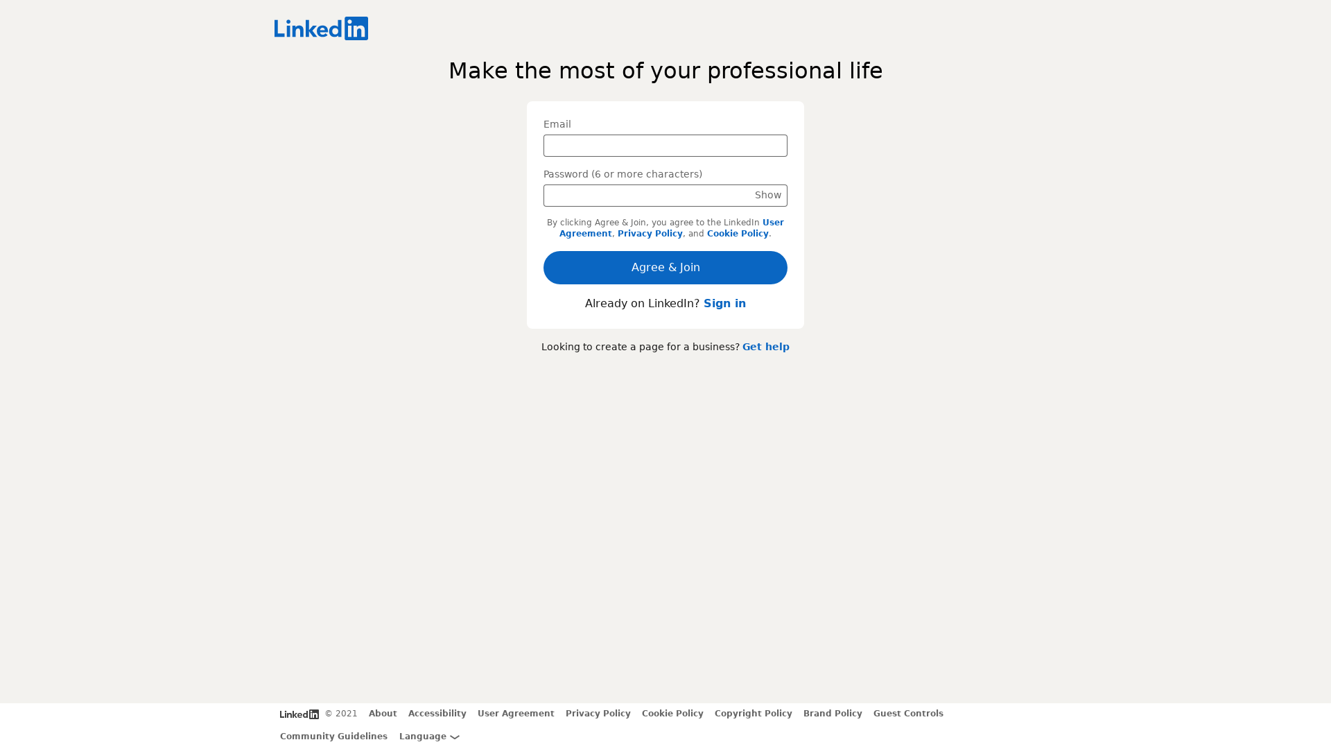 Sign Up | LinkedIn