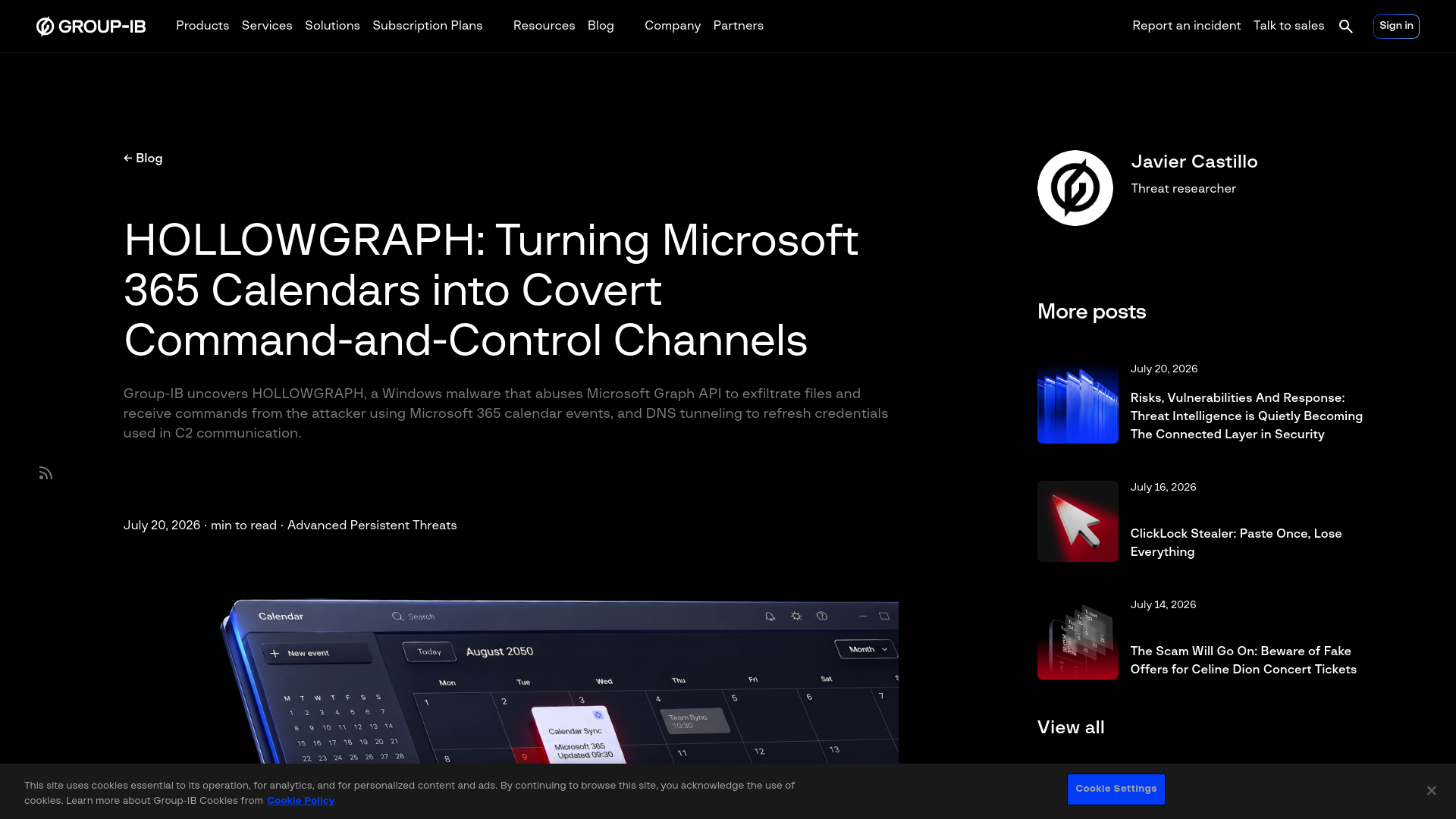 HOLLOWGRAPH: Turning Microsoft 365 Calendars into Covert Command-and-Control Channels | Group-IB Blog