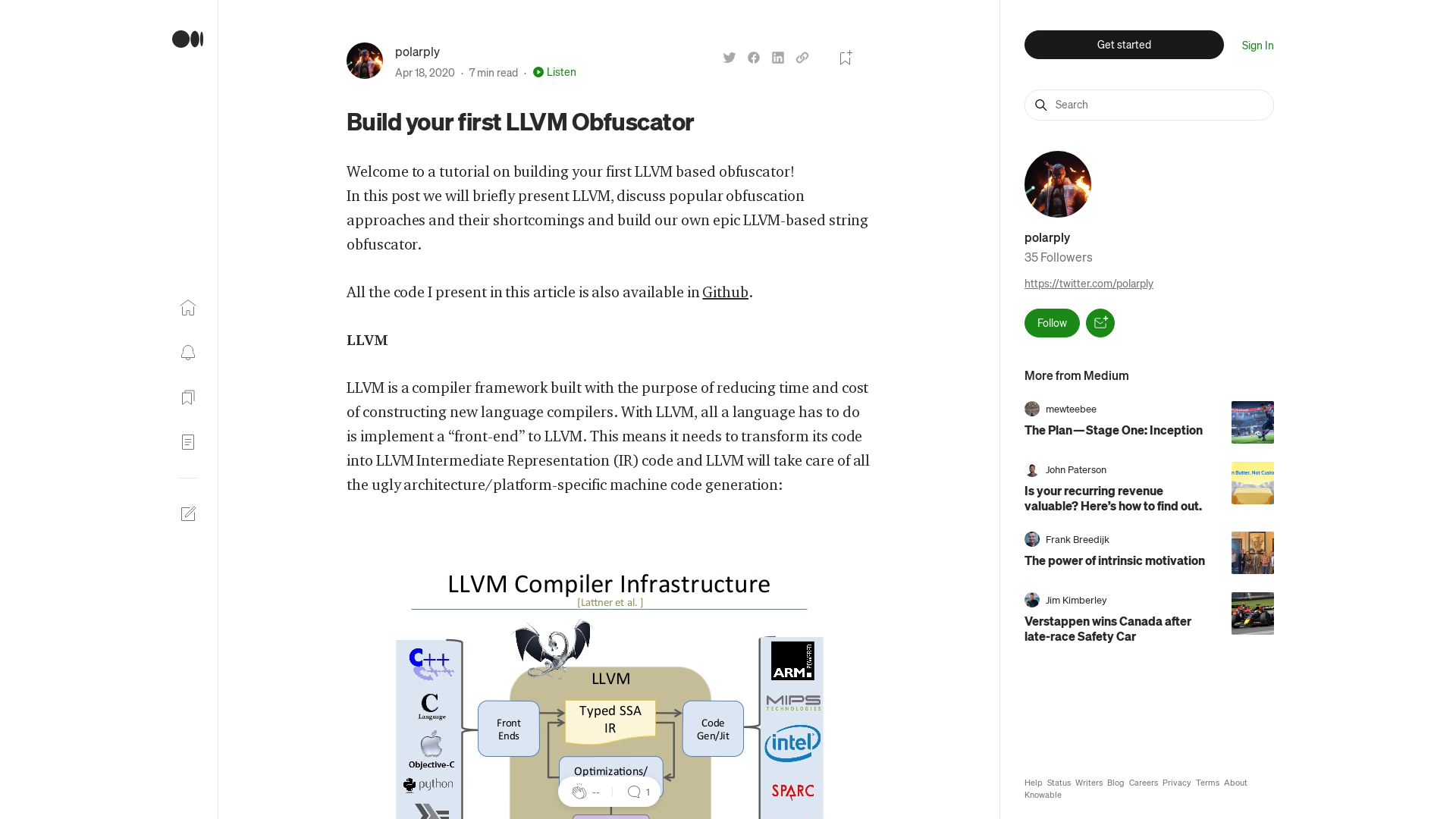 Build your first LLVM Obfuscator. Welcome to a tutorial on building your… | by polarply | Medium
