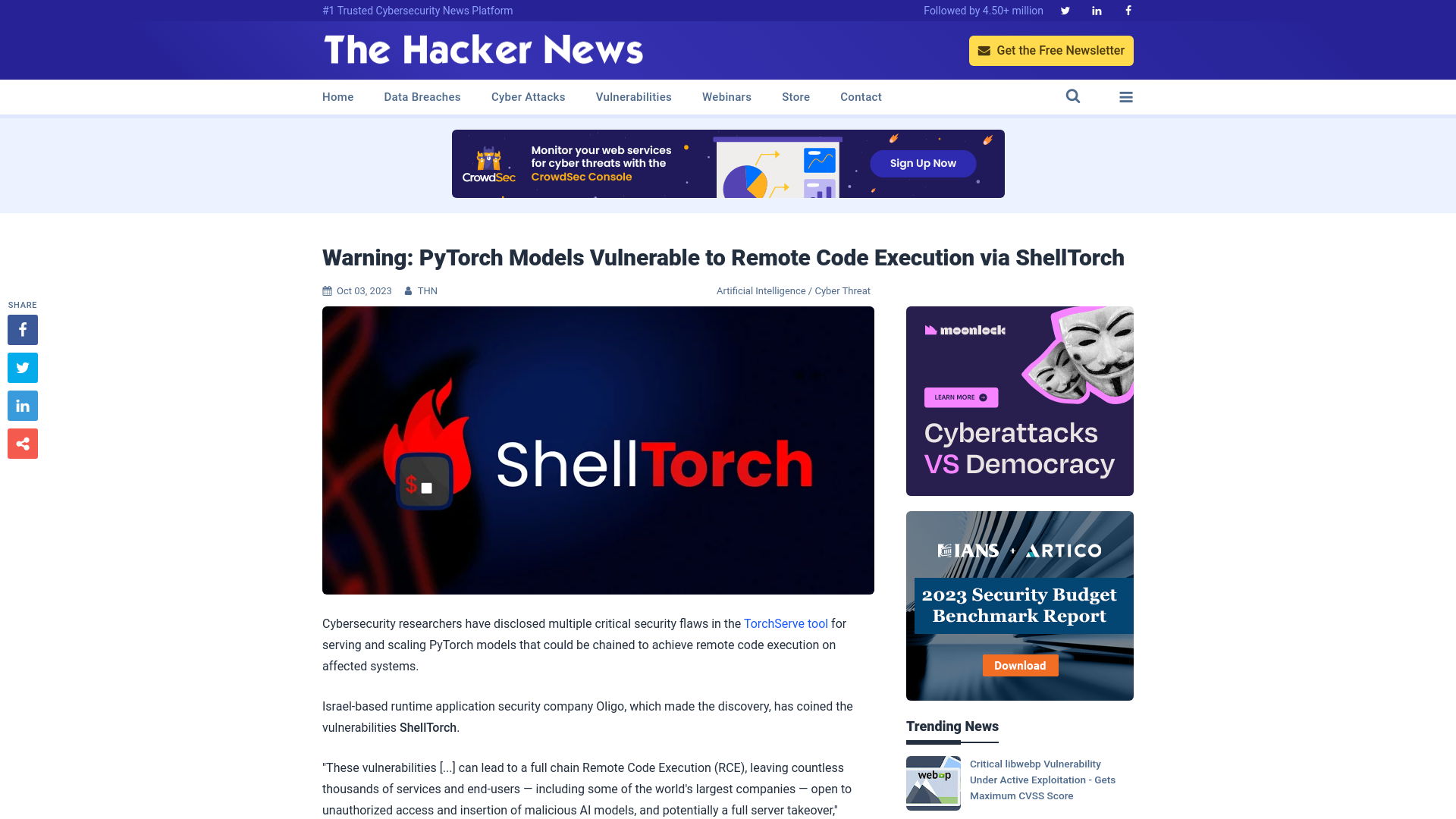 Warning: PyTorch Models Vulnerable to Remote Code Execution via ShellTorch