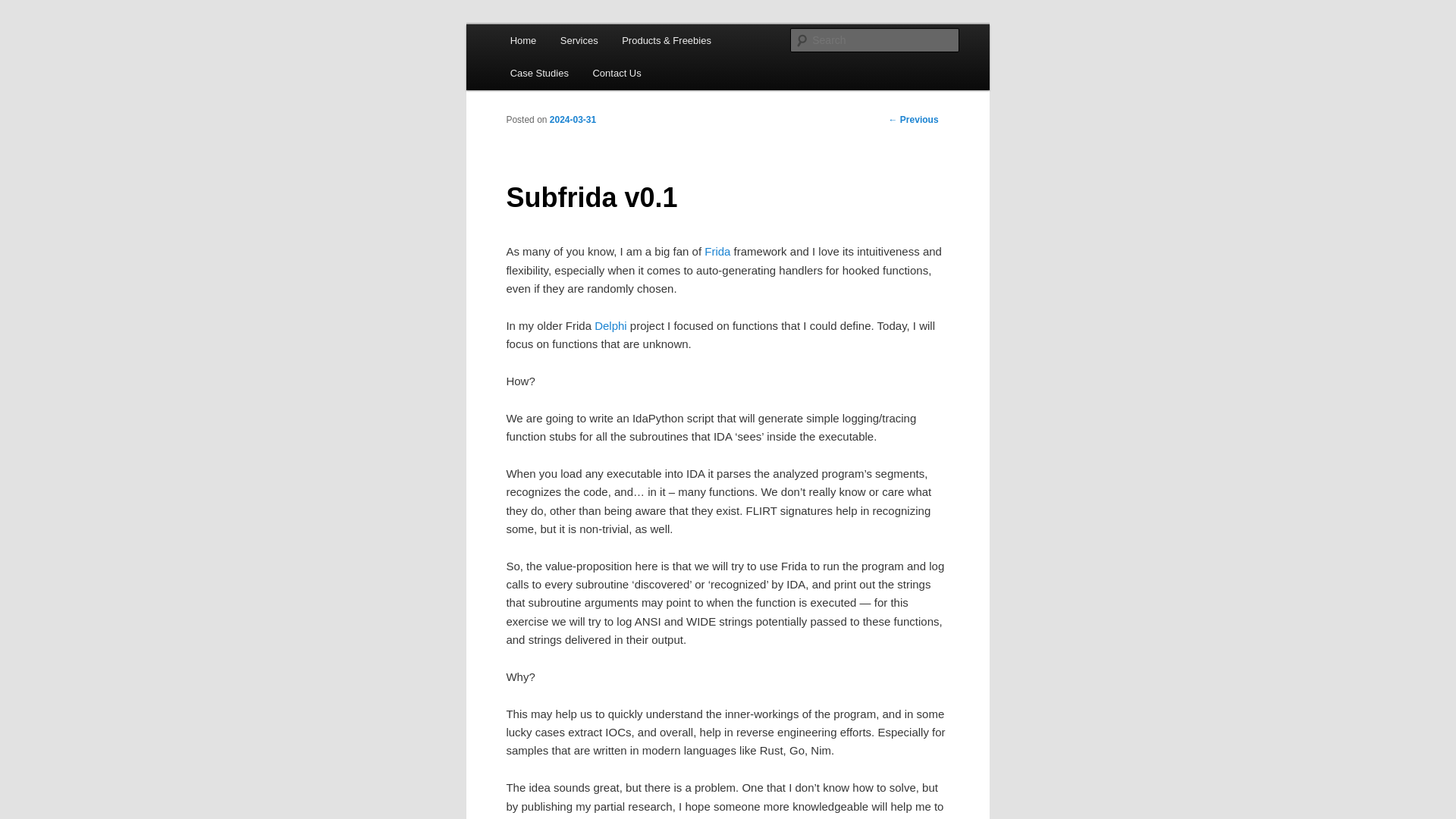 Subfrida v0.1 | Hexacorn