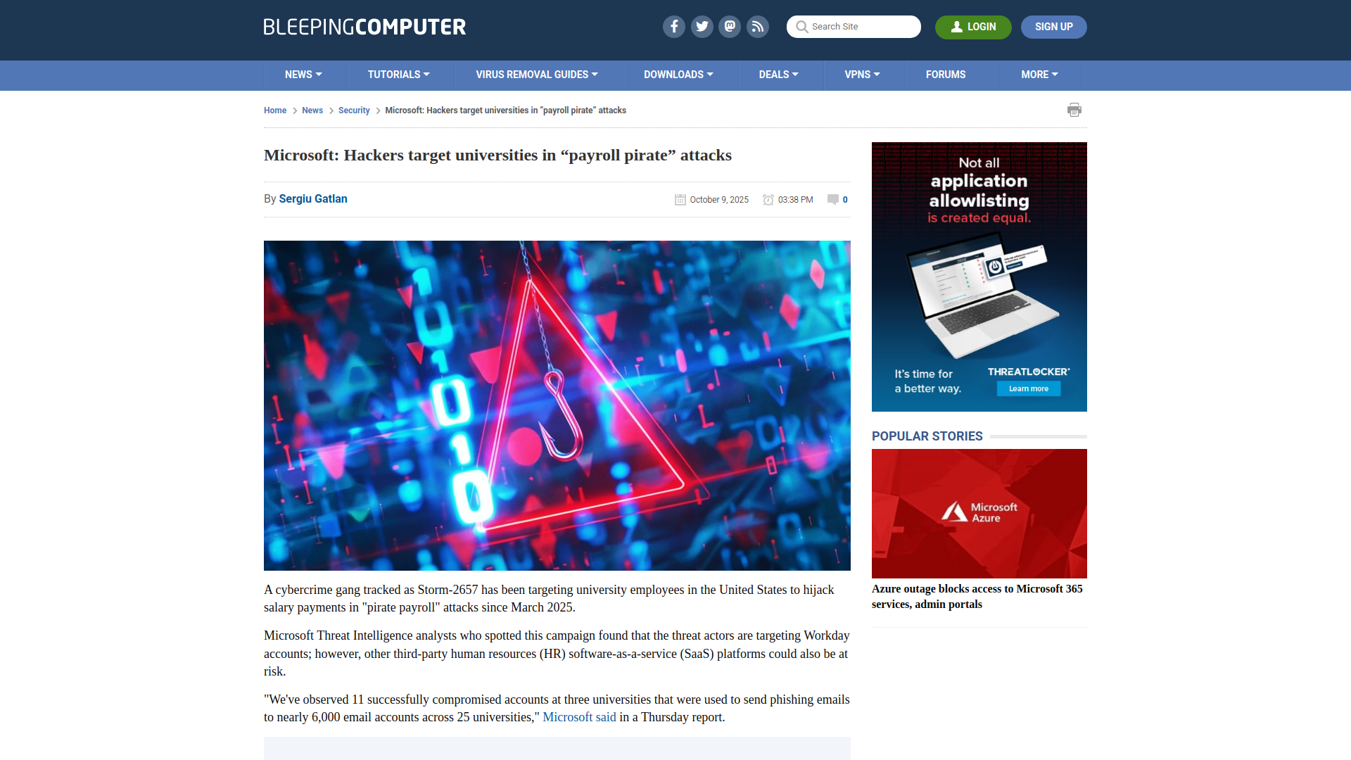 Microsoft: Hackers target universities in “payroll pirate” attacks