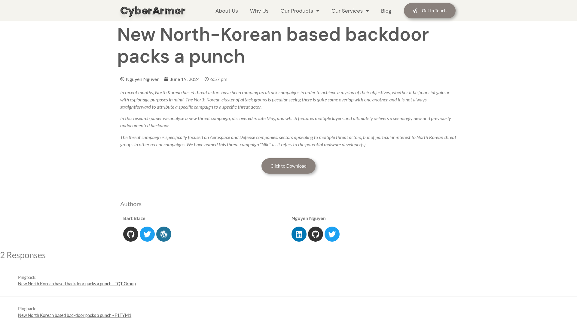 New North-Korean based backdoor packs a punch – CyberArmor