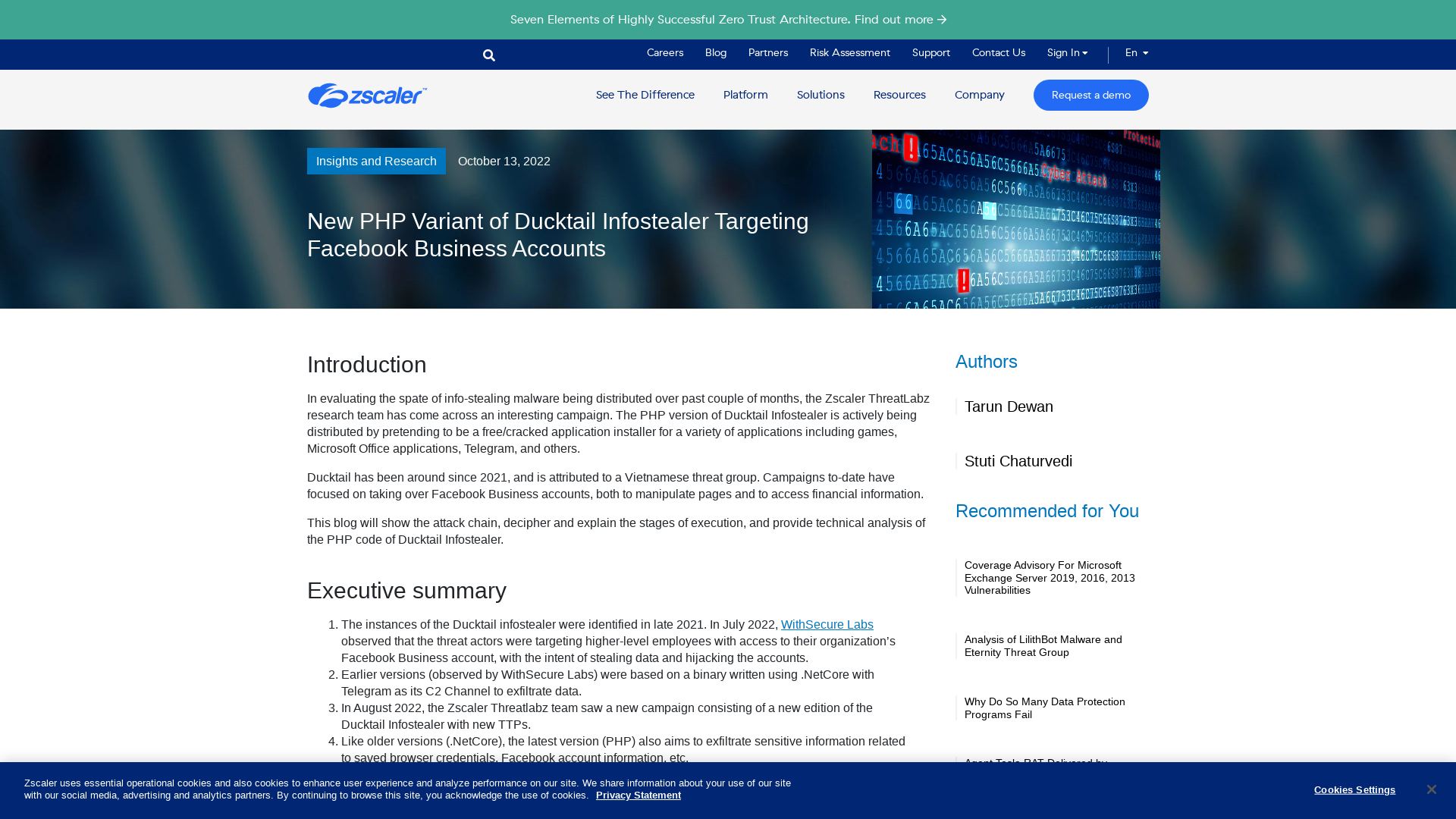 New PHP Variant of Ducktail Infostealer Targeting Facebook Business Accounts | Zscaler