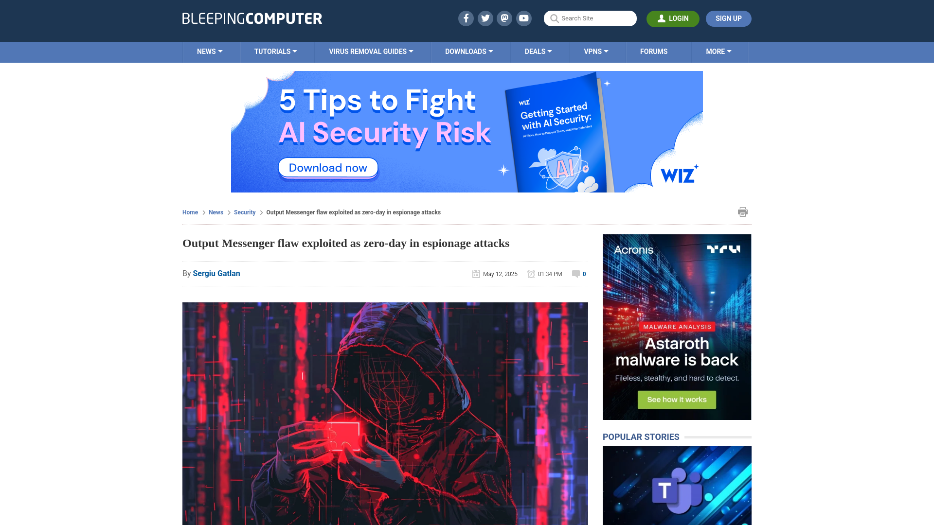 Output Messenger flaw exploited as zero-day in espionage attacks