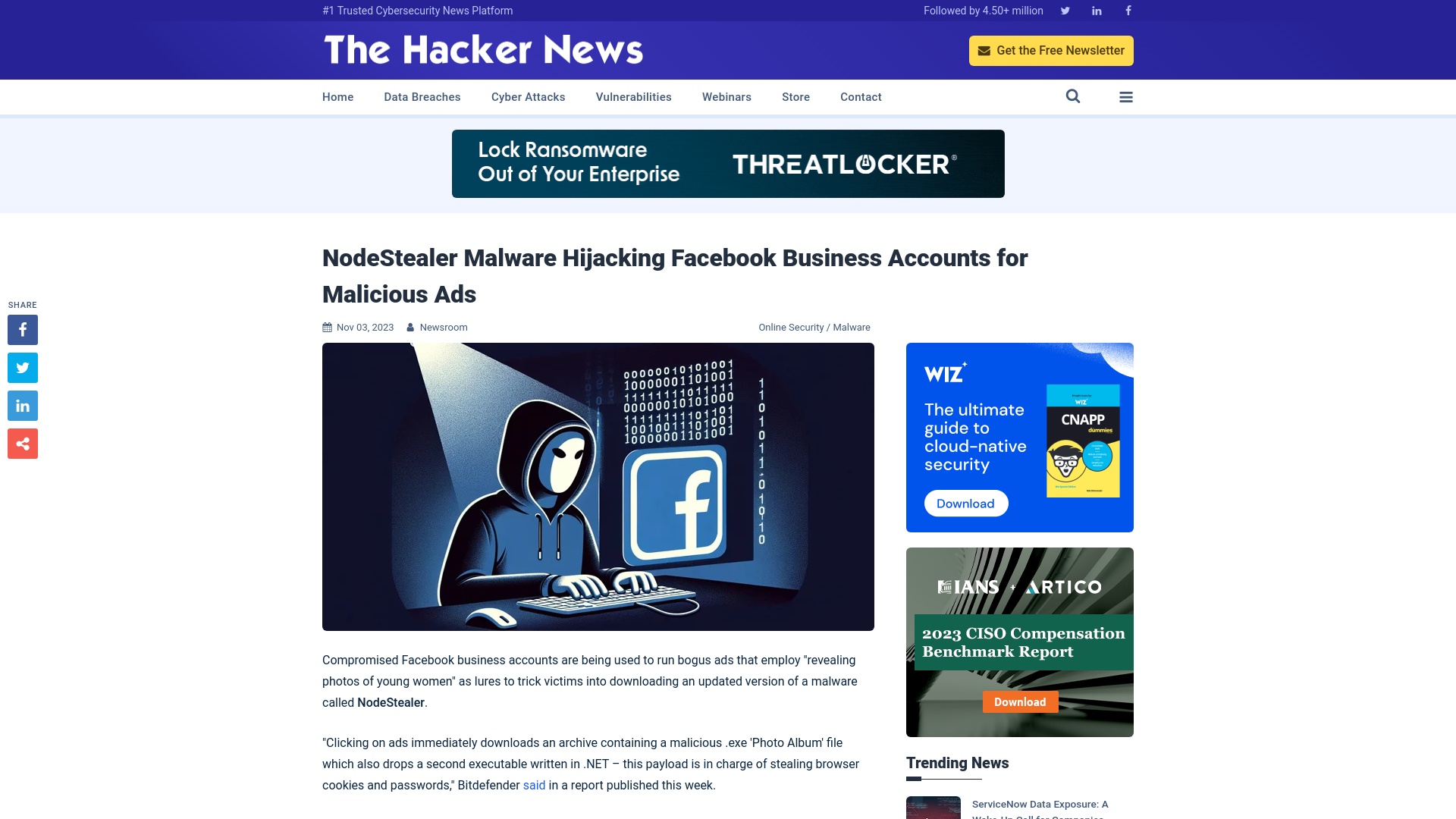 NodeStealer Malware Hijacking Facebook Business Accounts for Malicious Ads