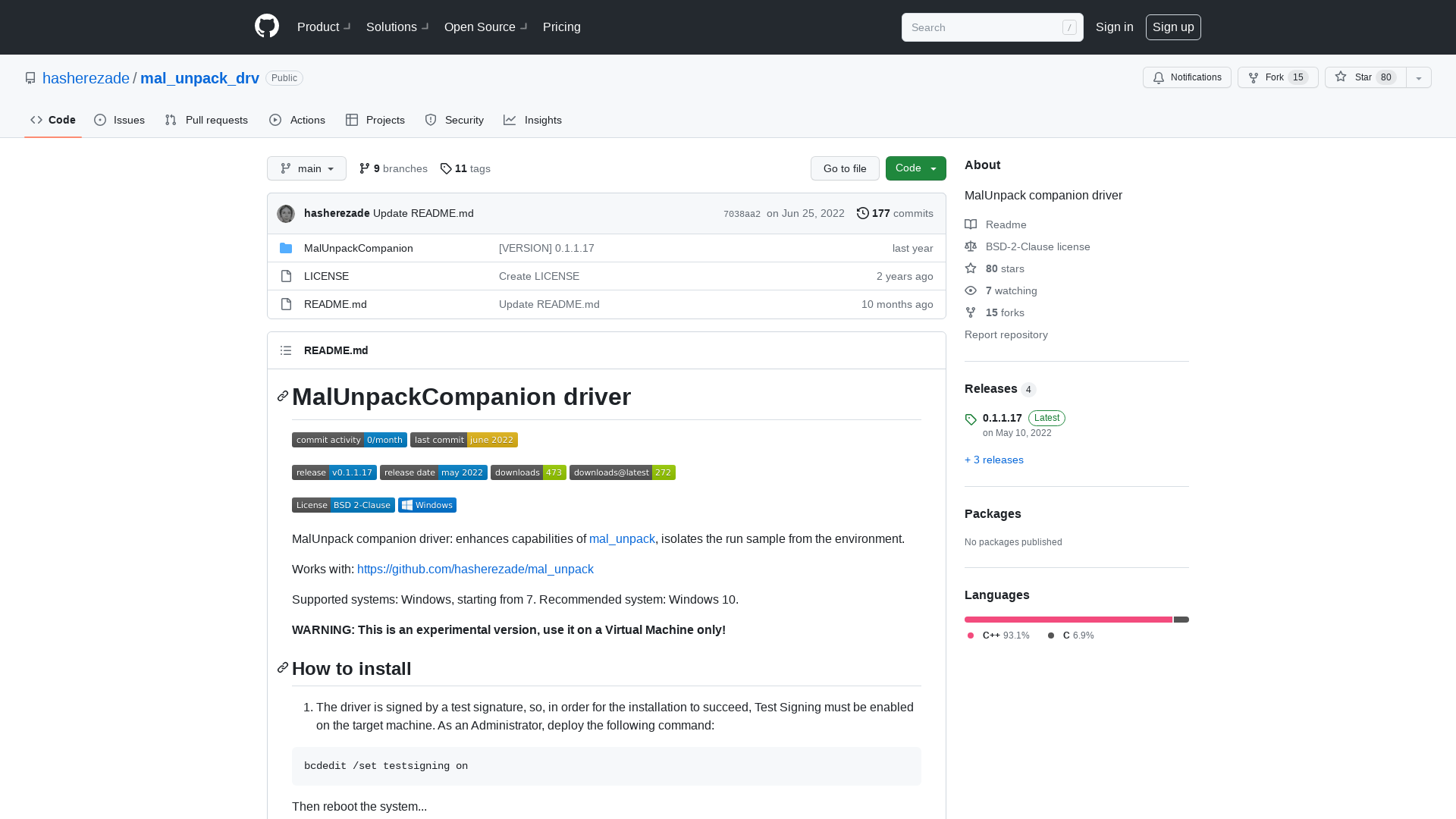 GitHub - hasherezade/mal_unpack_drv: MalUnpack companion driver