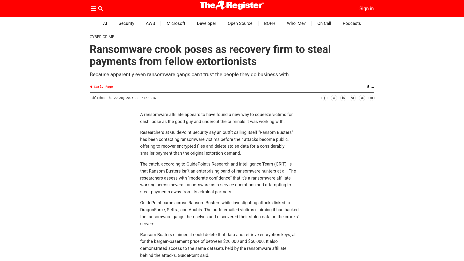 Ransomware crook poses as recovery firm to steal payments from fellow extortionists