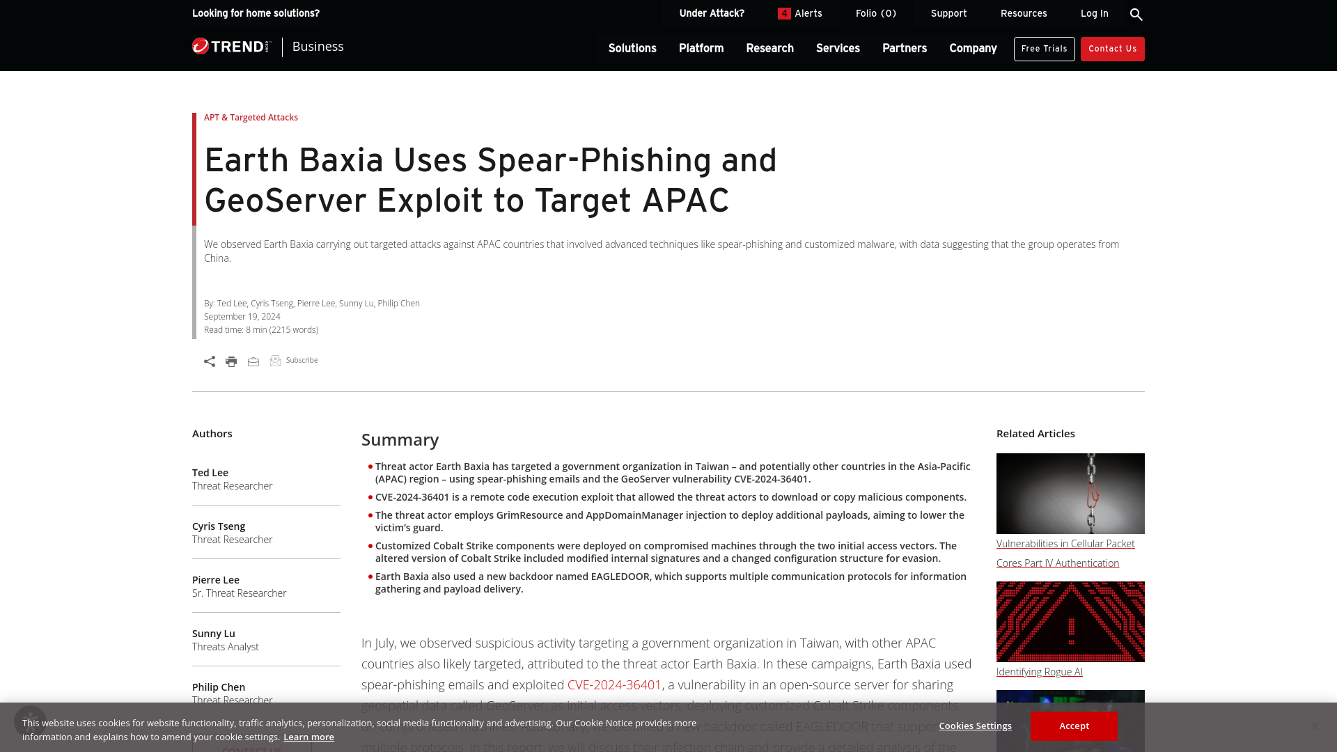 Earth Baxia Uses Spear-Phishing and GeoServer Exploit to Target APAC | Trend Micro (US)