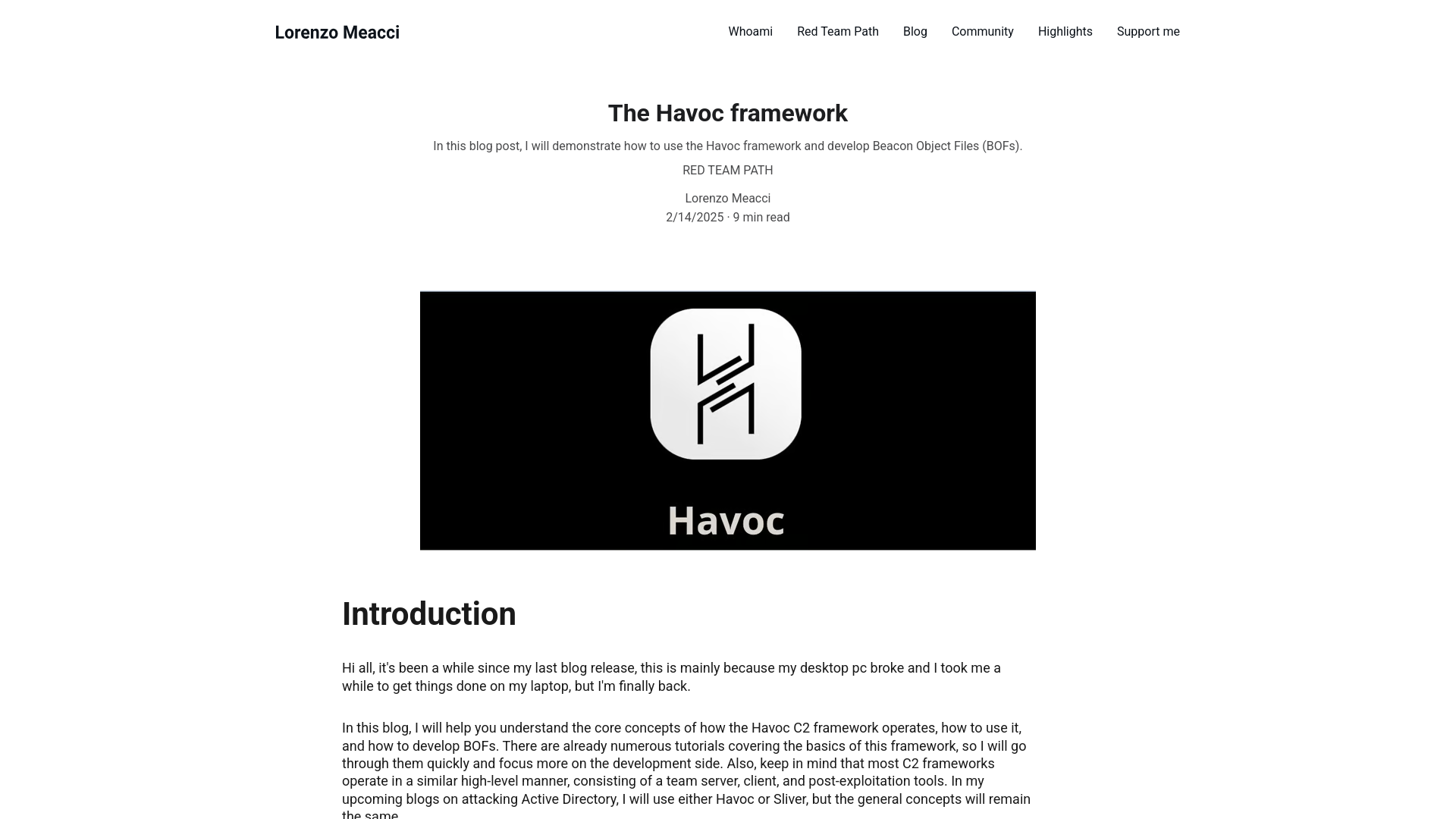 The Havoc framework | Lorenzo Meacci