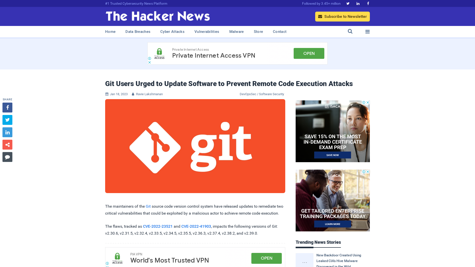 Git Users Urged to Update Software to Prevent Remote Code Execution Attacks