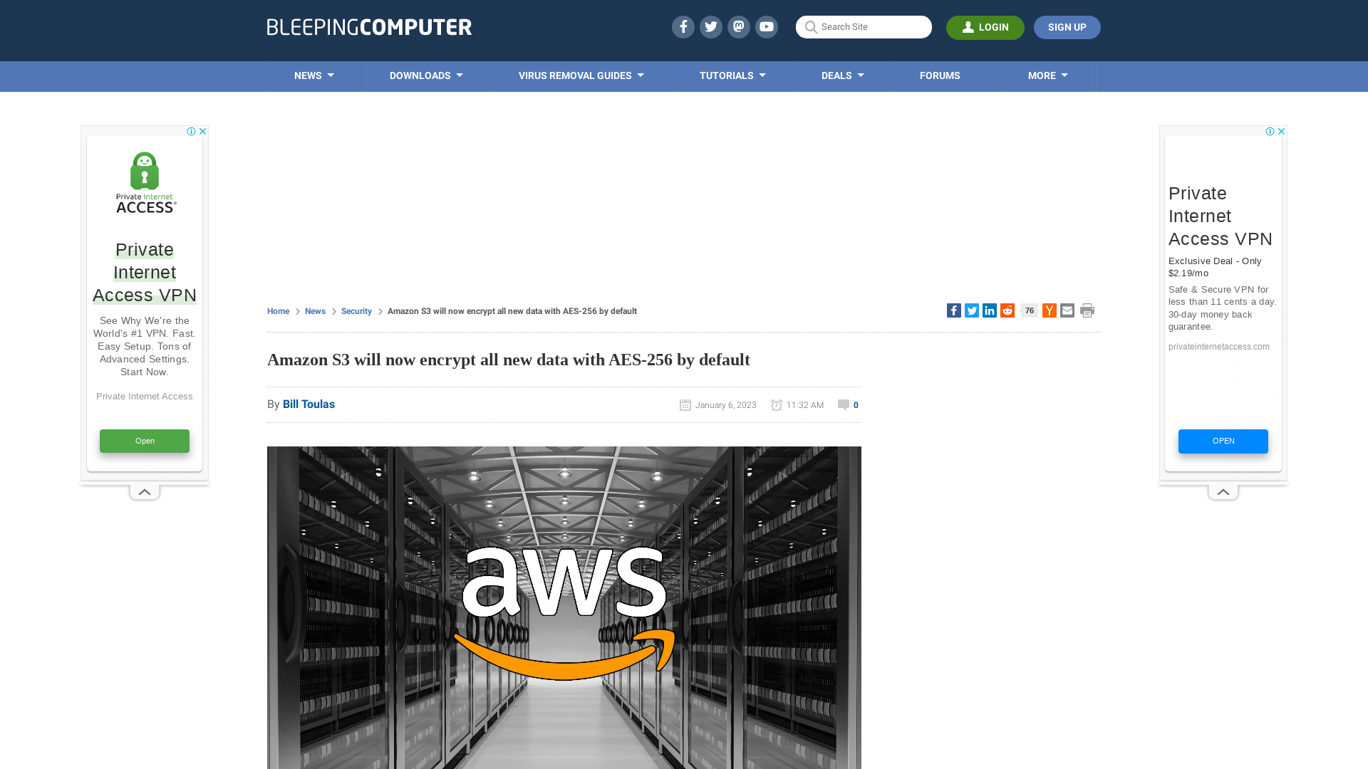 Amazon S3 will now encrypt all new data with AES-256 by default