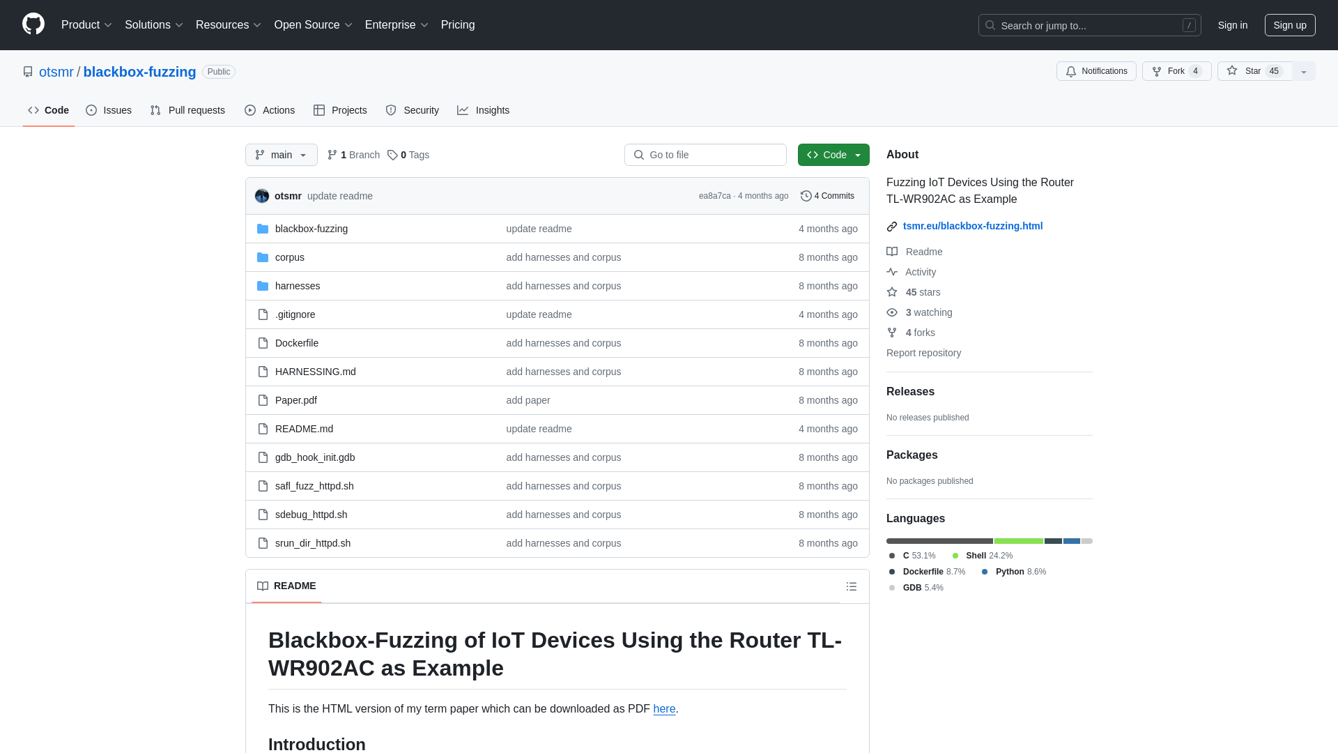 GitHub - otsmr/blackbox-fuzzing: Fuzzing IoT Devices Using the Router TL-WR902AC as Example