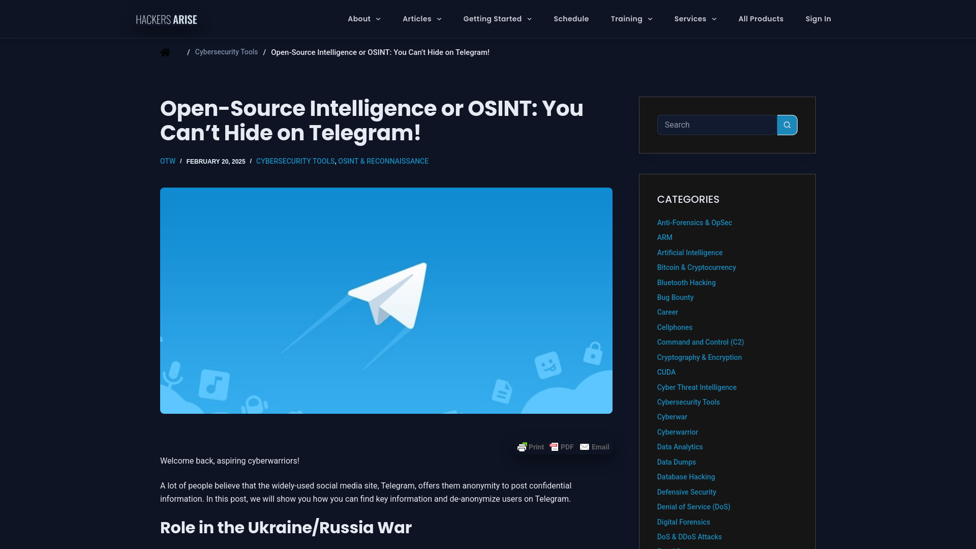 Open-Source Intelligence or OSINT: You Can’t Hide on Telegram! - Hackers Arise