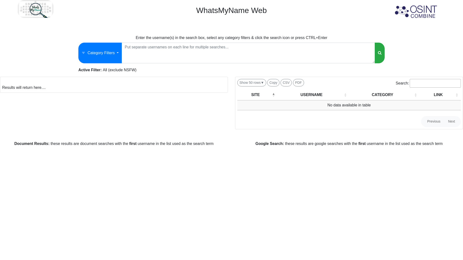 WhatsMyName Web