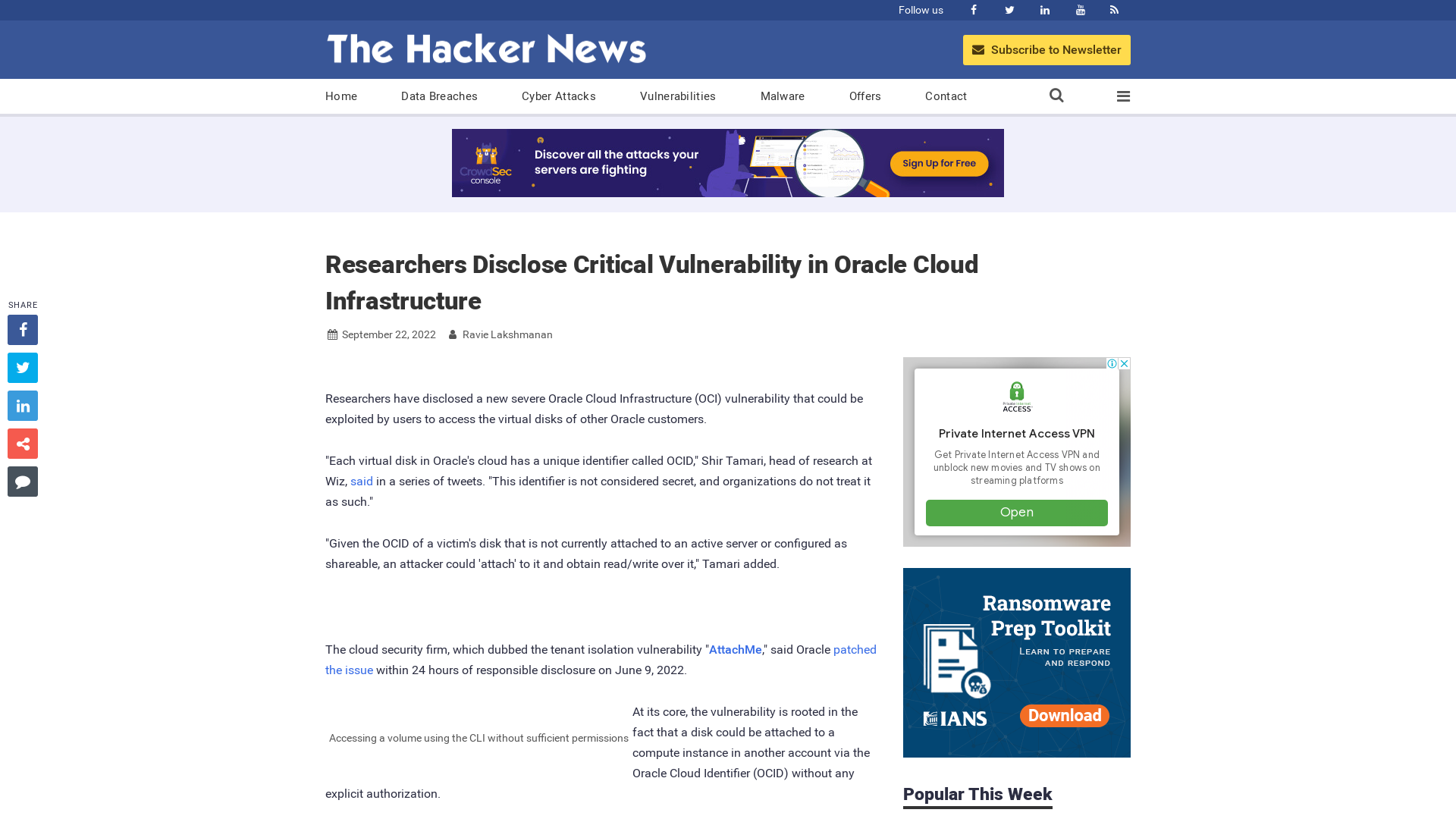 Researchers Disclose Critical Vulnerability in Oracle Cloud Infrastructure