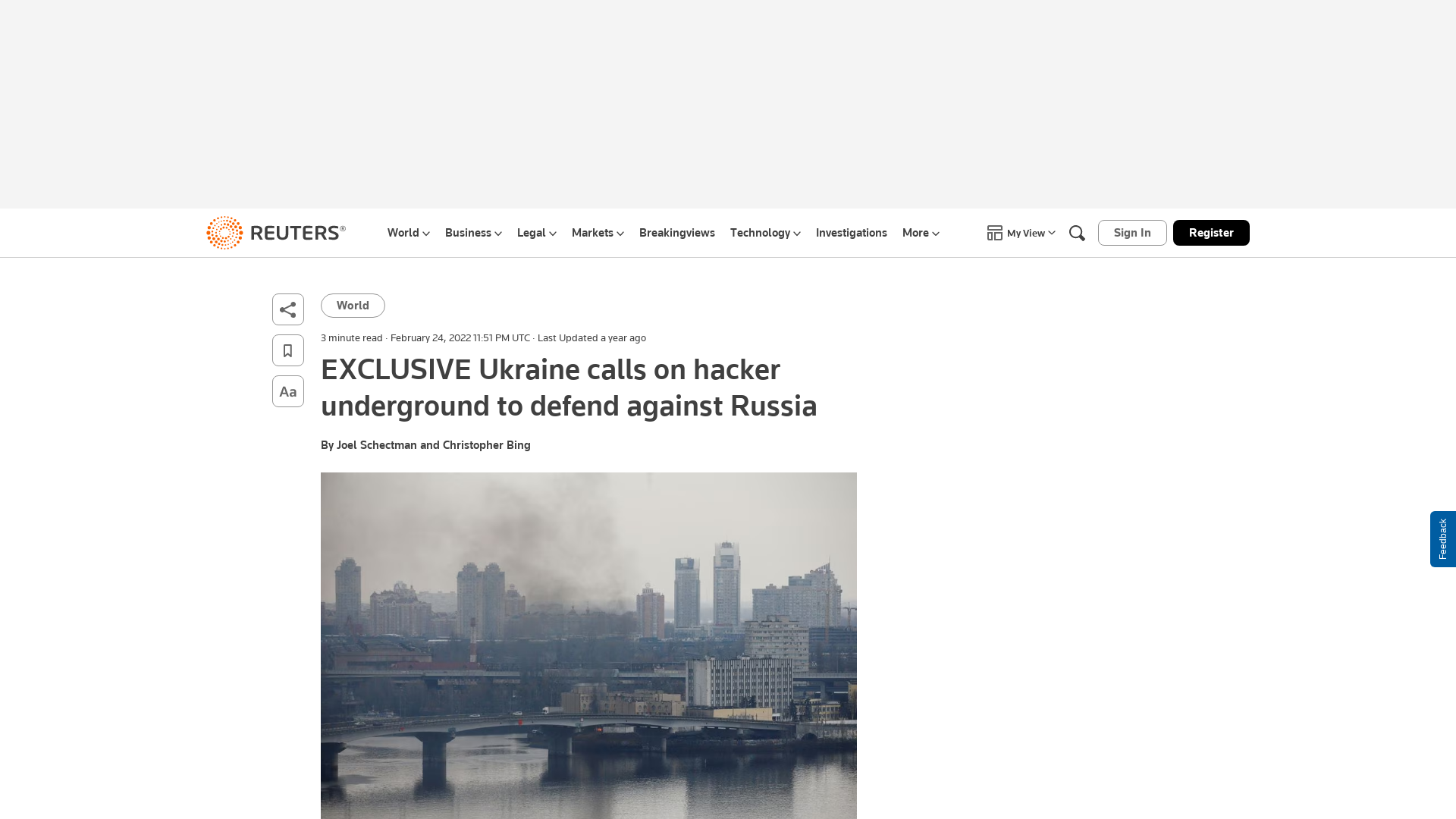 EXCLUSIVE Ukraine calls on hacker underground to defend against Russia | Reuters