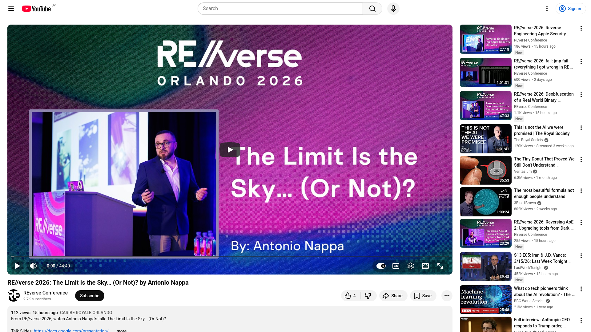 RE//verse 2026: The Limit Is the Sky… (Or Not)? by Antonio Nappa - YouTube