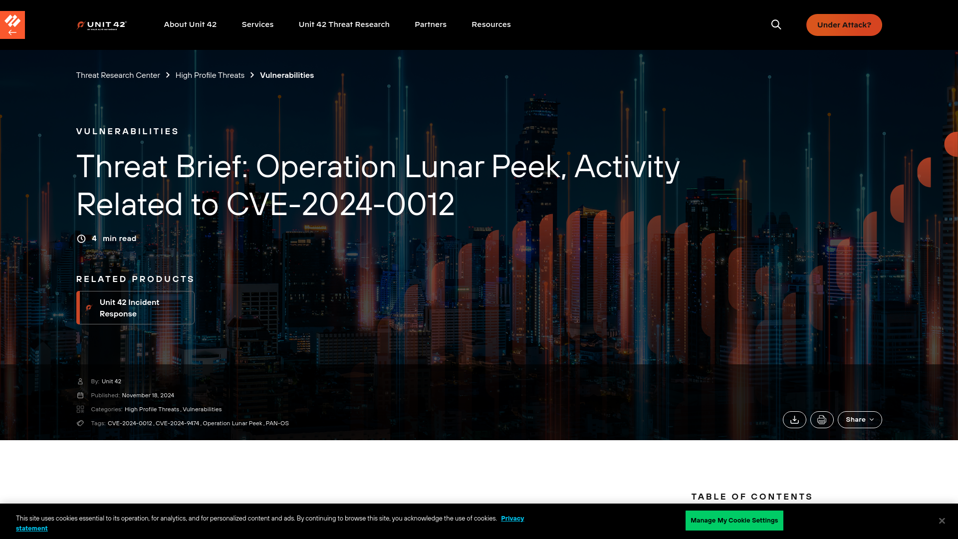 Threat Brief: Operation Lunar Peek, Activity Related to CVE-2024-0012