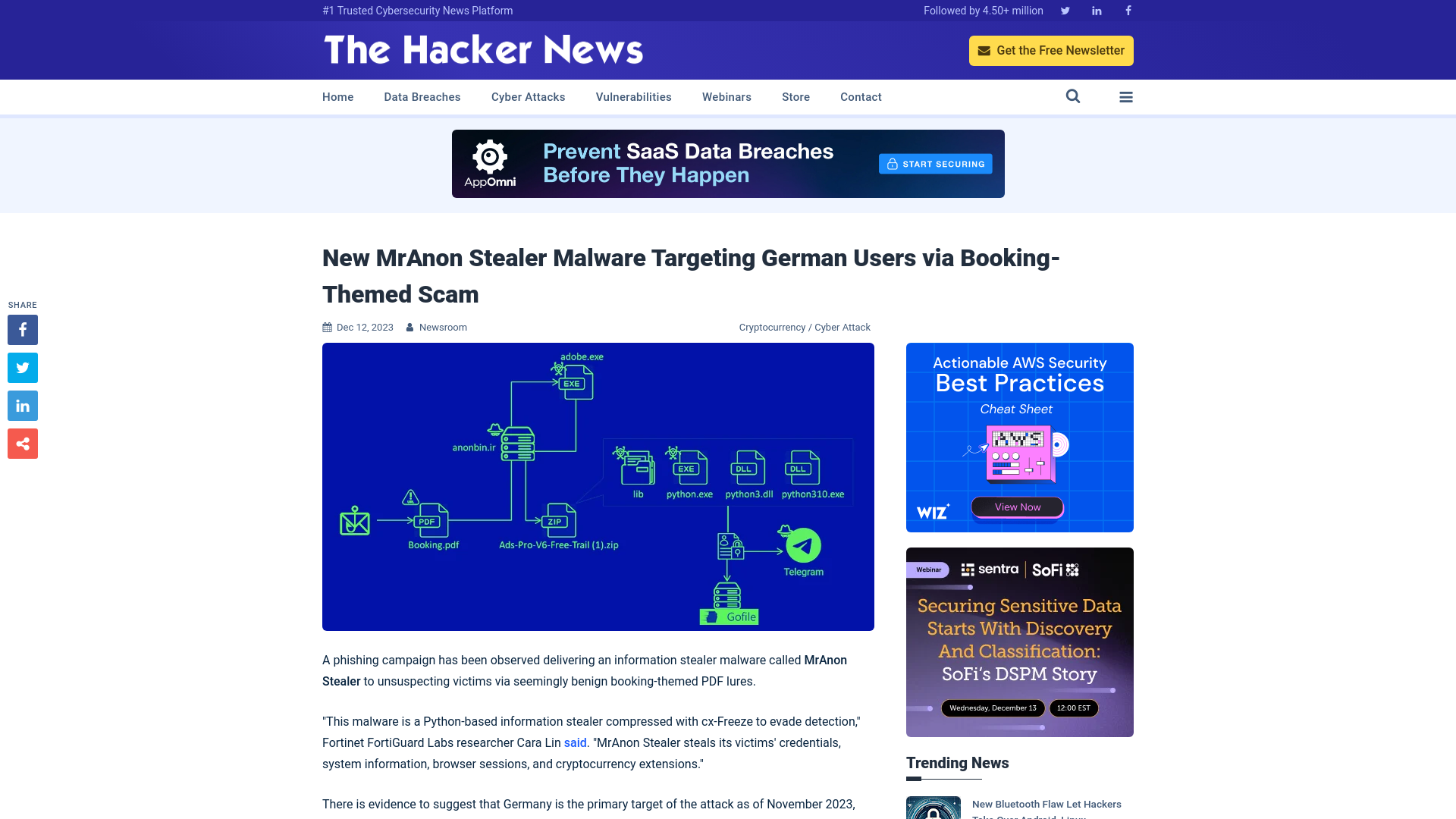 New MrAnon Stealer Malware Targeting German Users via Booking-Themed Scam