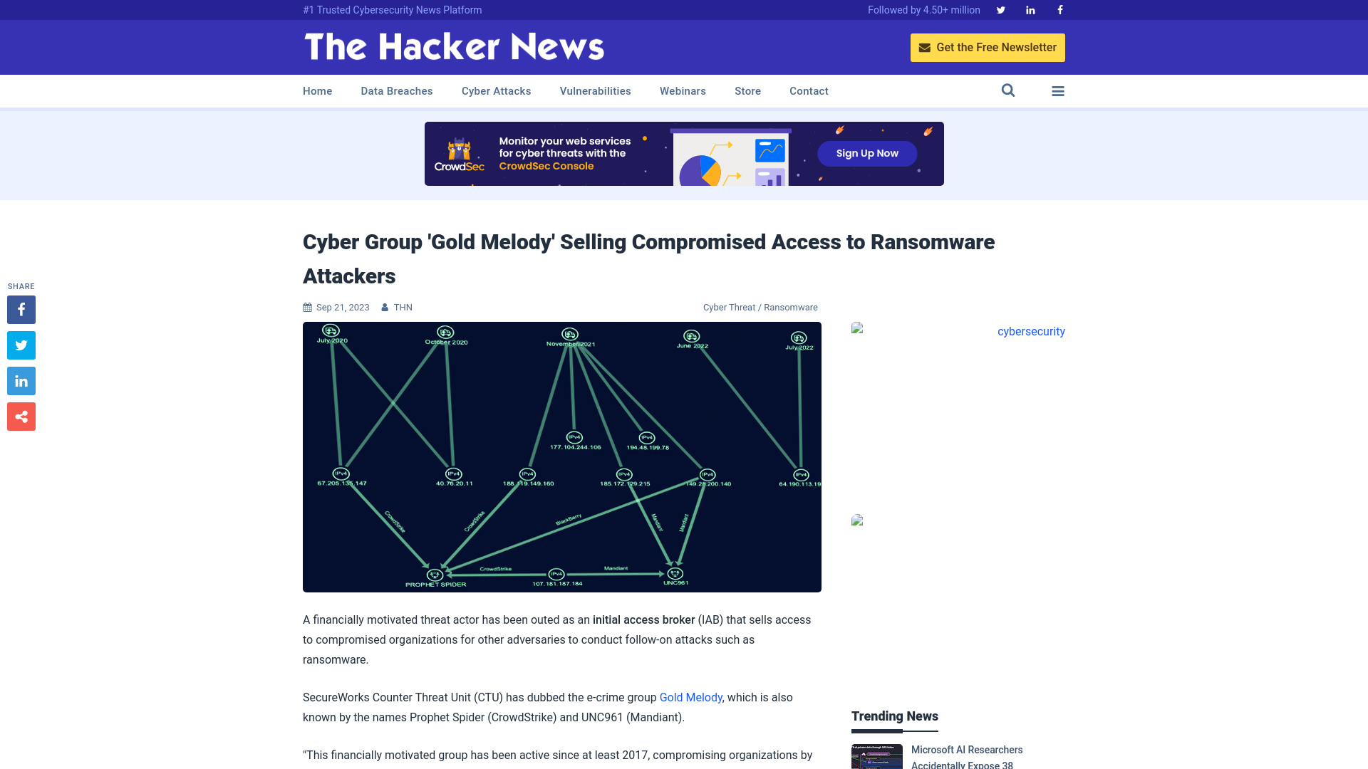 Cyber Group 'Gold Melody' Selling Compromised Access to Ransomware Attackers