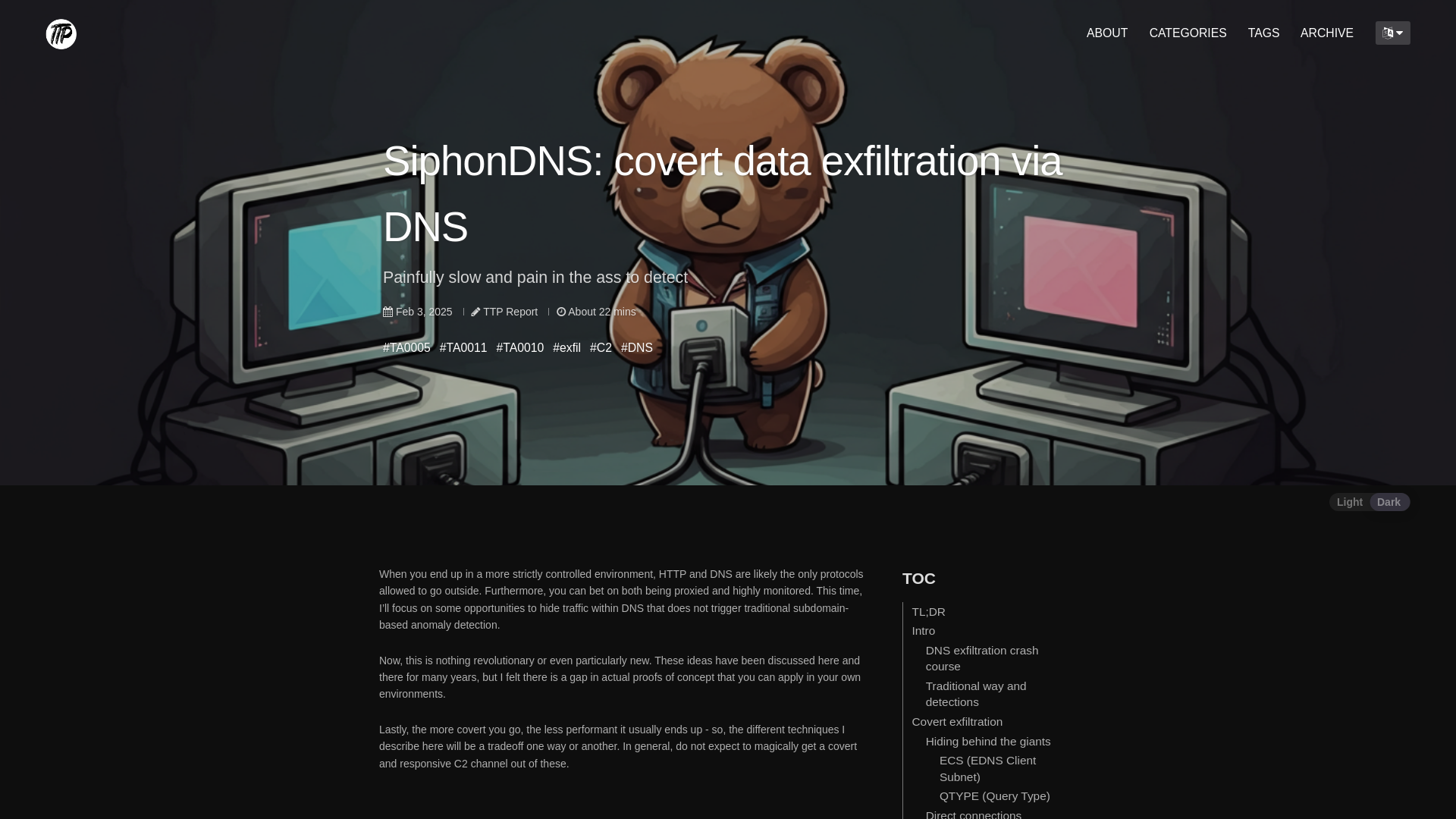 SiphonDNS: covert data exfiltration via DNS | TTP Report