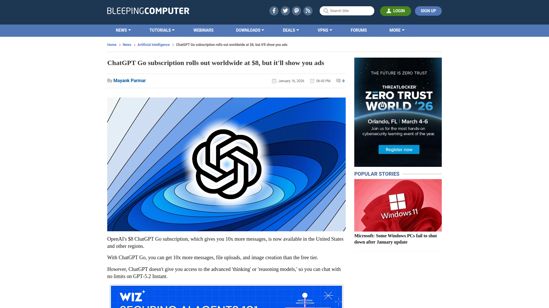 ChatGPT Go subscription rolls out worldwide at $8, but it'll show you ads