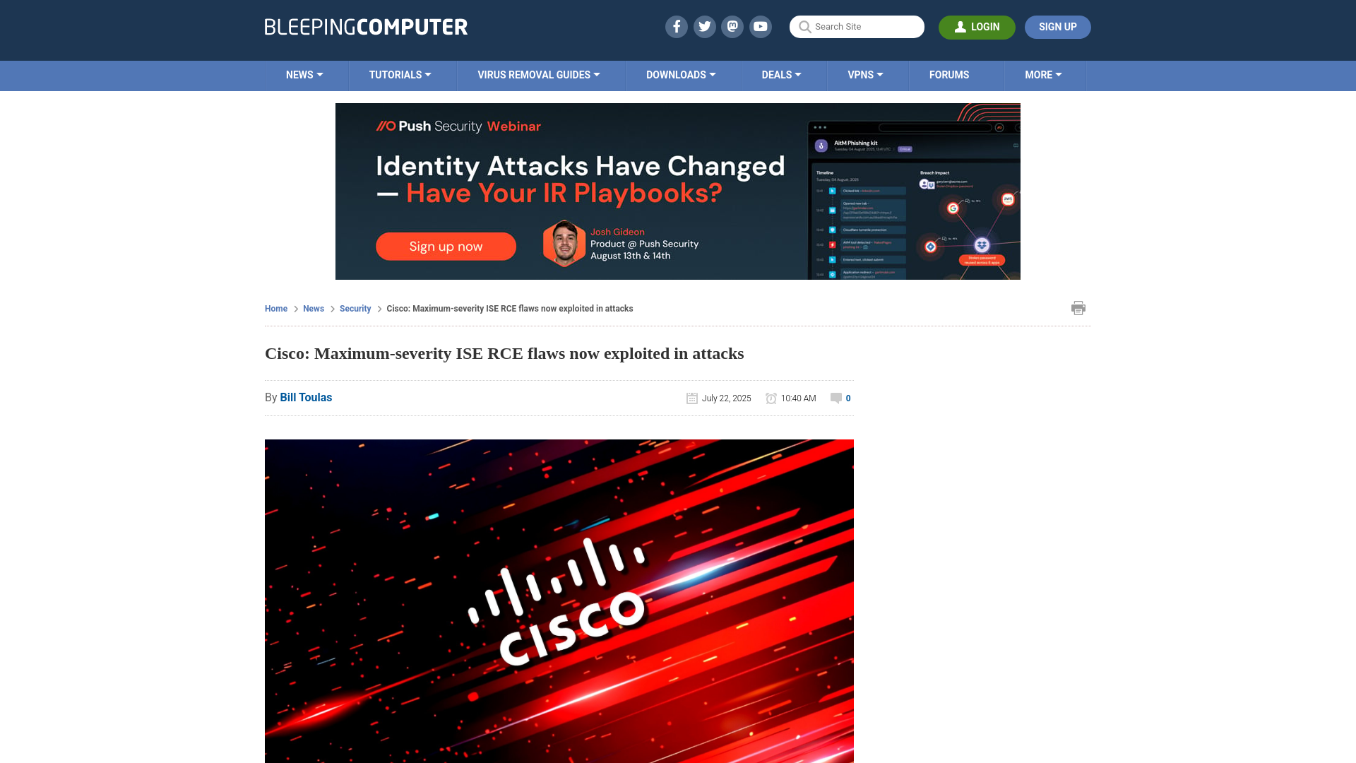 Cisco: Maximum-severity ISE RCE flaws now exploited in attacks