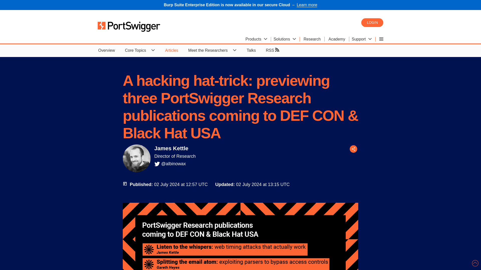 A hacking hat-trick: previewing three PortSwigger Research publications coming to DEF CON & Black Hat USA | PortSwigger Research