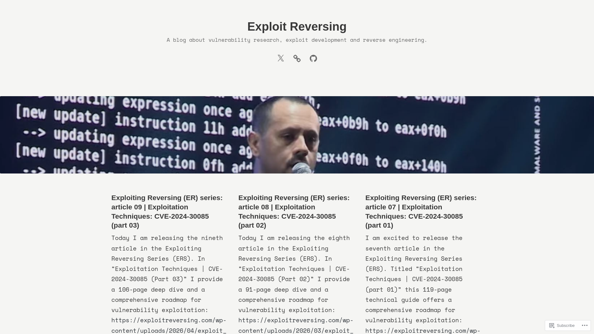 Exploit Reversing – A blog about vulnerability research, exploit development and reverse engineering.