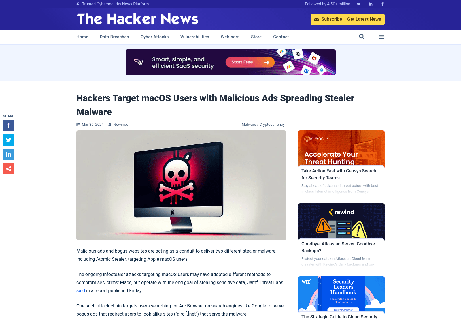 Hackers Target macOS Users with Malicious Ads Spreading Stealer Malware