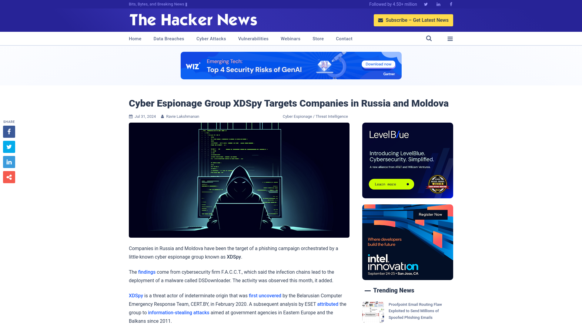 Cyber Espionage Group XDSpy Targets Companies in Russia and Moldova