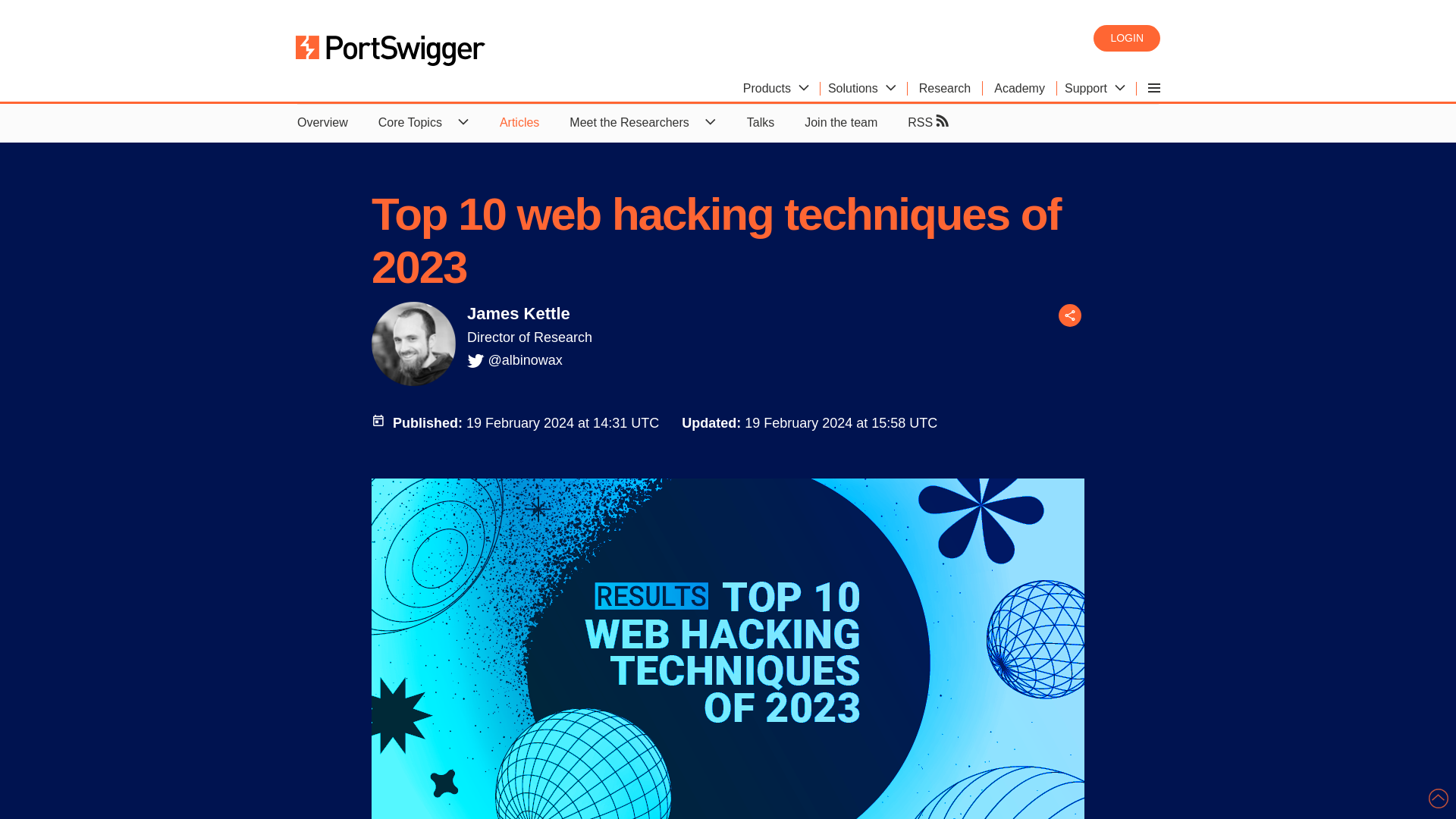 Top 10 web hacking techniques of 2023 | PortSwigger Research