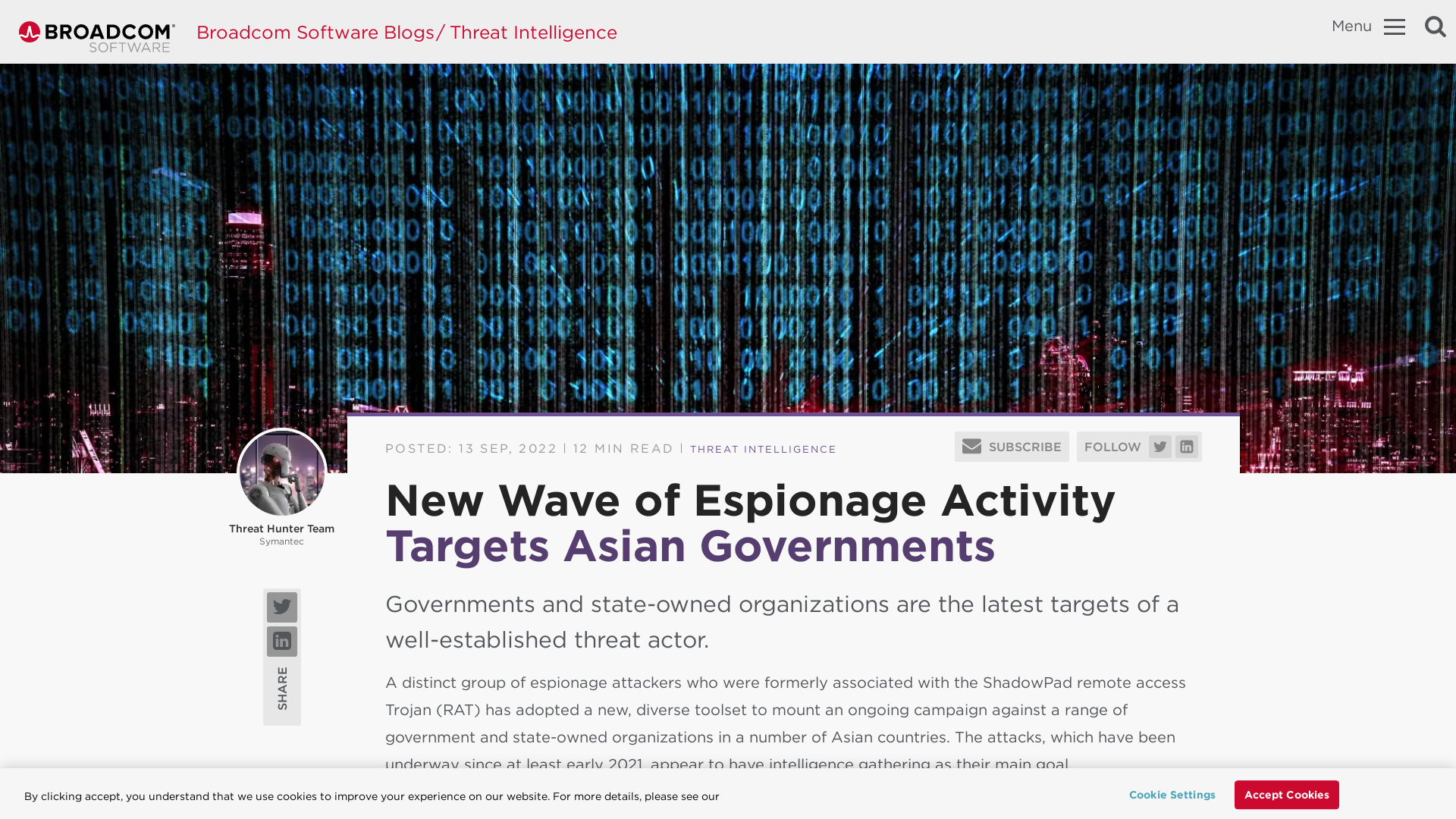 New Wave of Espionage Activity Targets Asian Governments | Broadcom Software Blogs