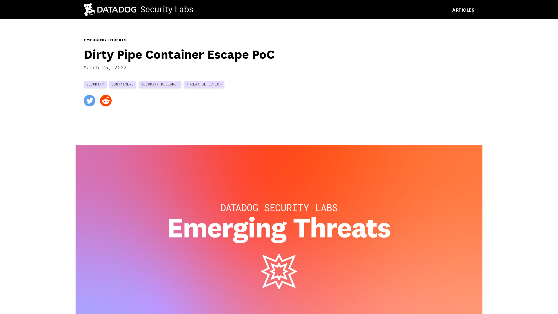 Dirty Pipe Container Escape PoC | Datadog Security Labs