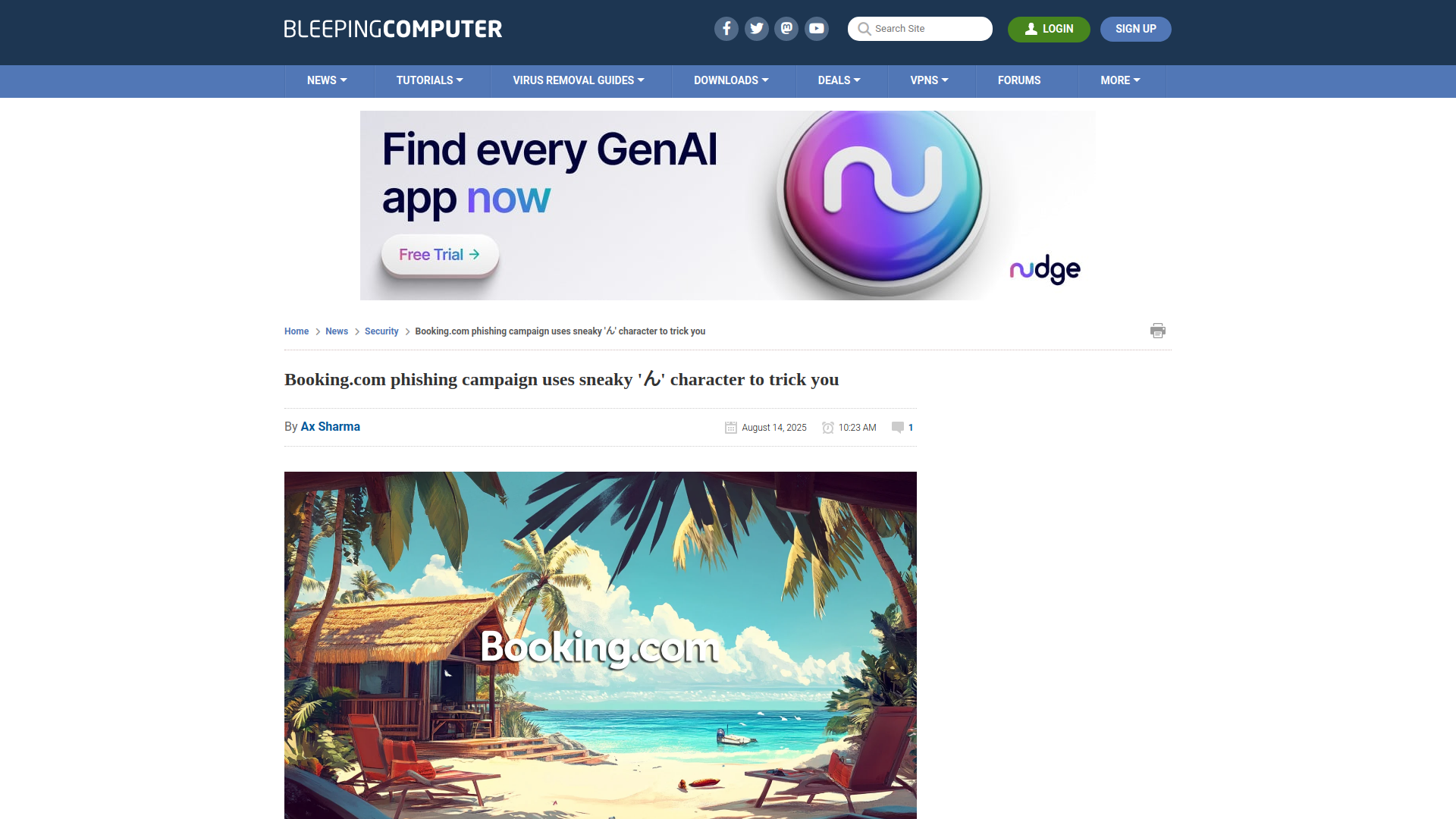 Booking.com phishing campaign uses sneaky 'ん' character to trick you
