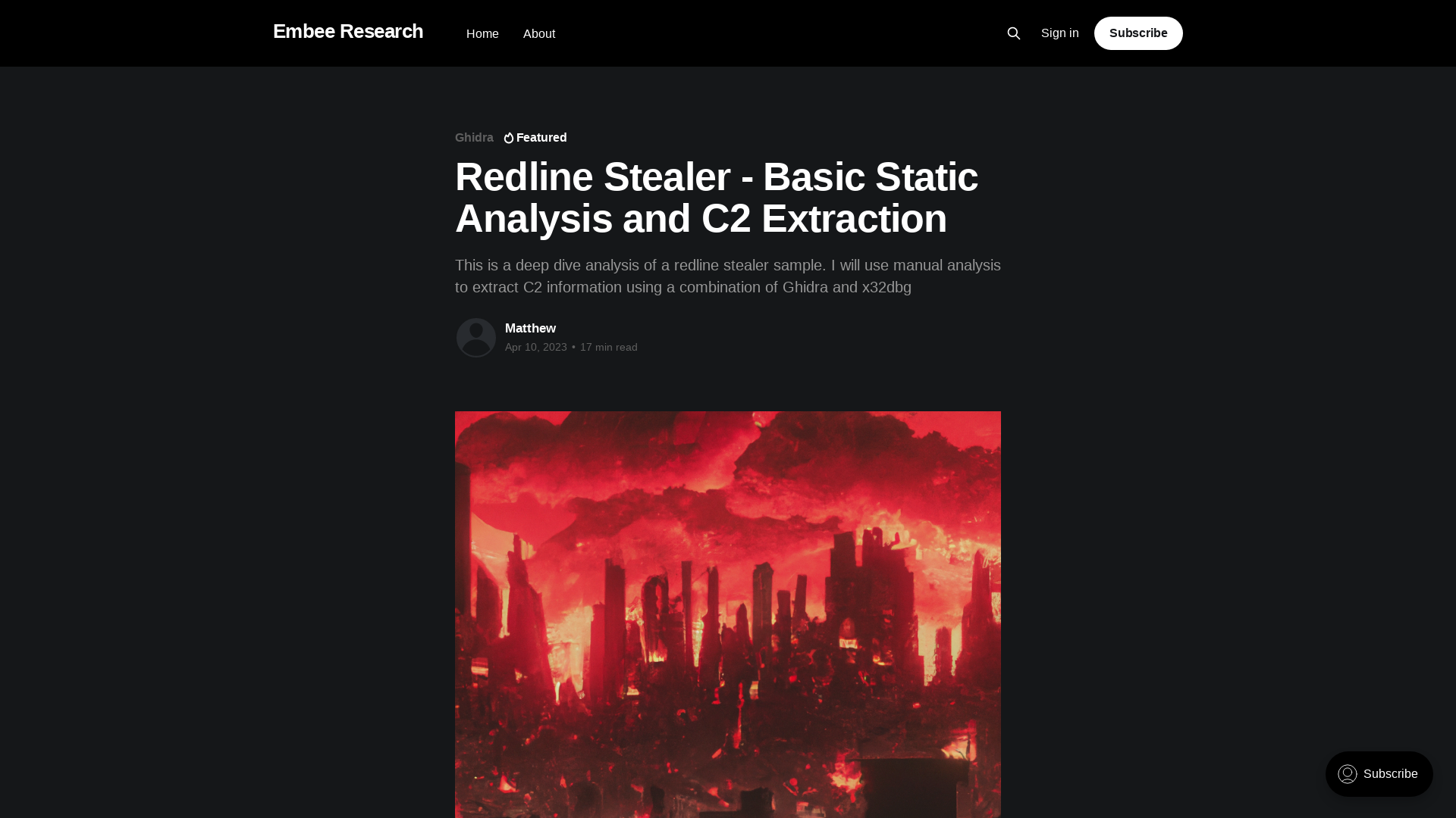 Redline Stealer - Basic Static Analysis and C2 Extraction