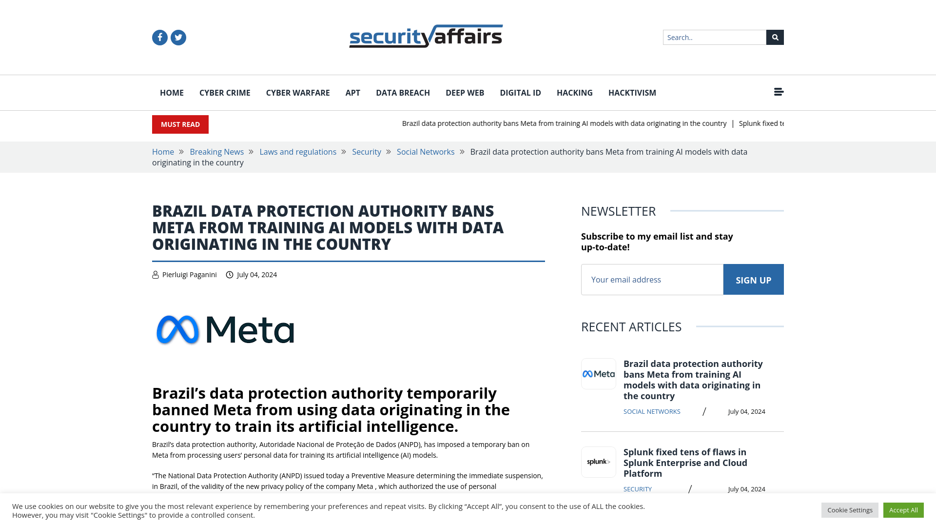 Brazil data protection authority bans Meta from training AI models with data originating in the country