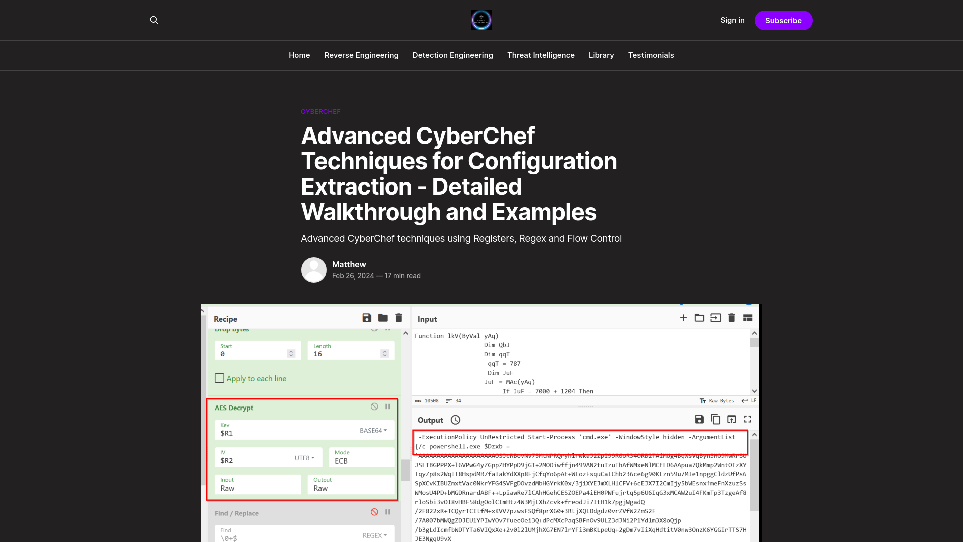 Advanced CyberChef Techniques for Configuration Extraction - Detailed Walkthrough and Examples