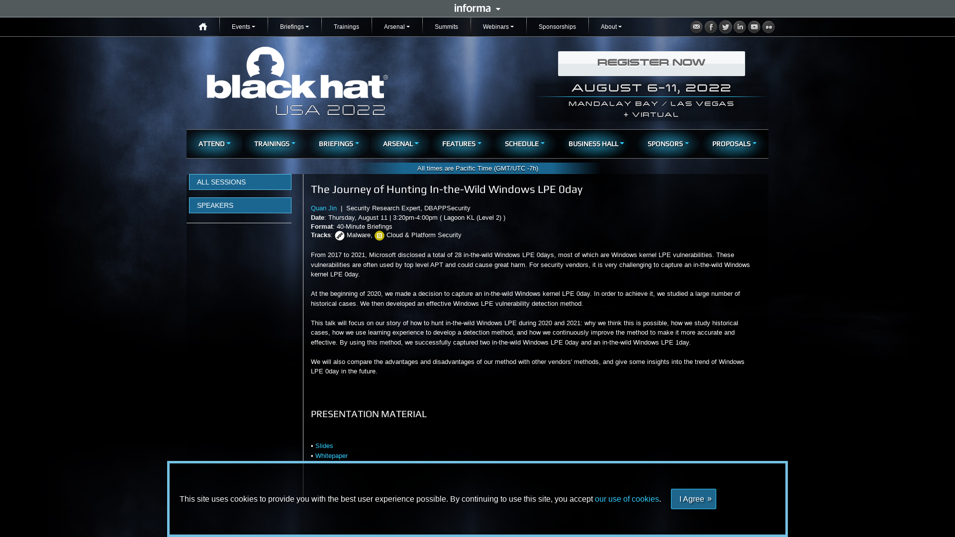 The Journey of Hunting In-the-Wild Windows LPE 0day - Black Hat USA 2022 | Briefings Schedule