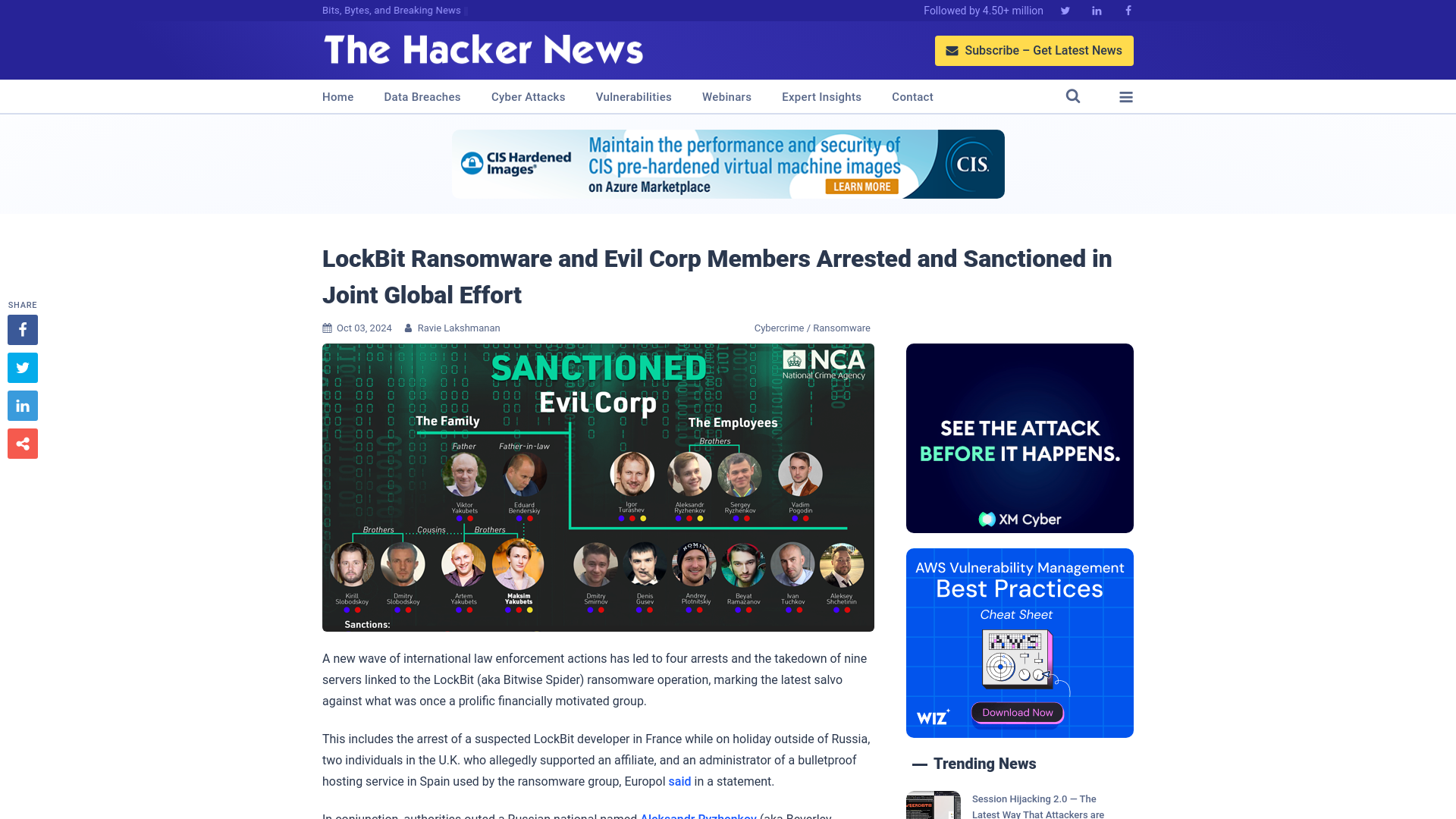 LockBit Ransomware and Evil Corp Members Arrested and Sanctioned in Joint Global Effort