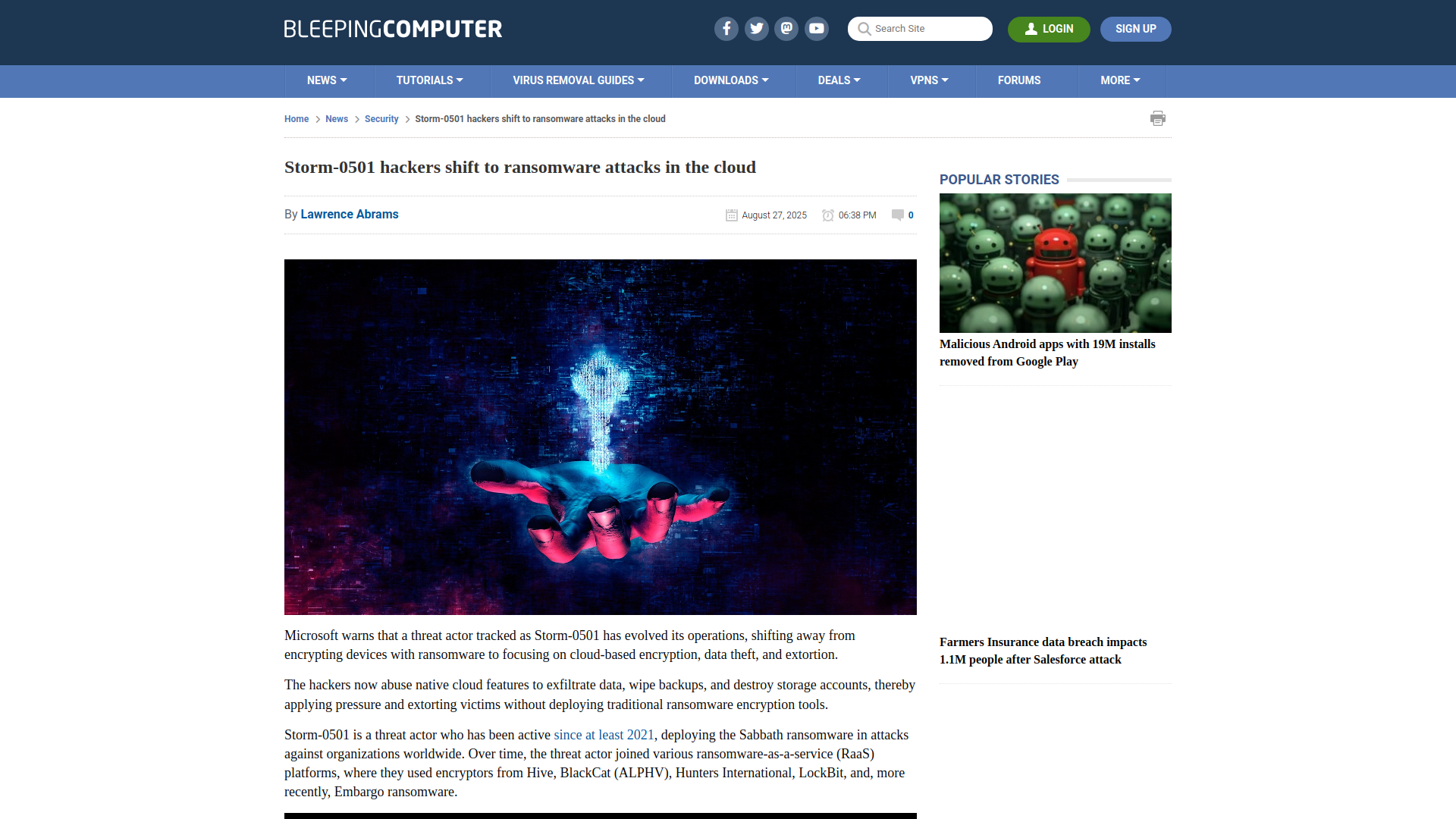 Storm-0501 hackers shift to ransomware attacks in the cloud